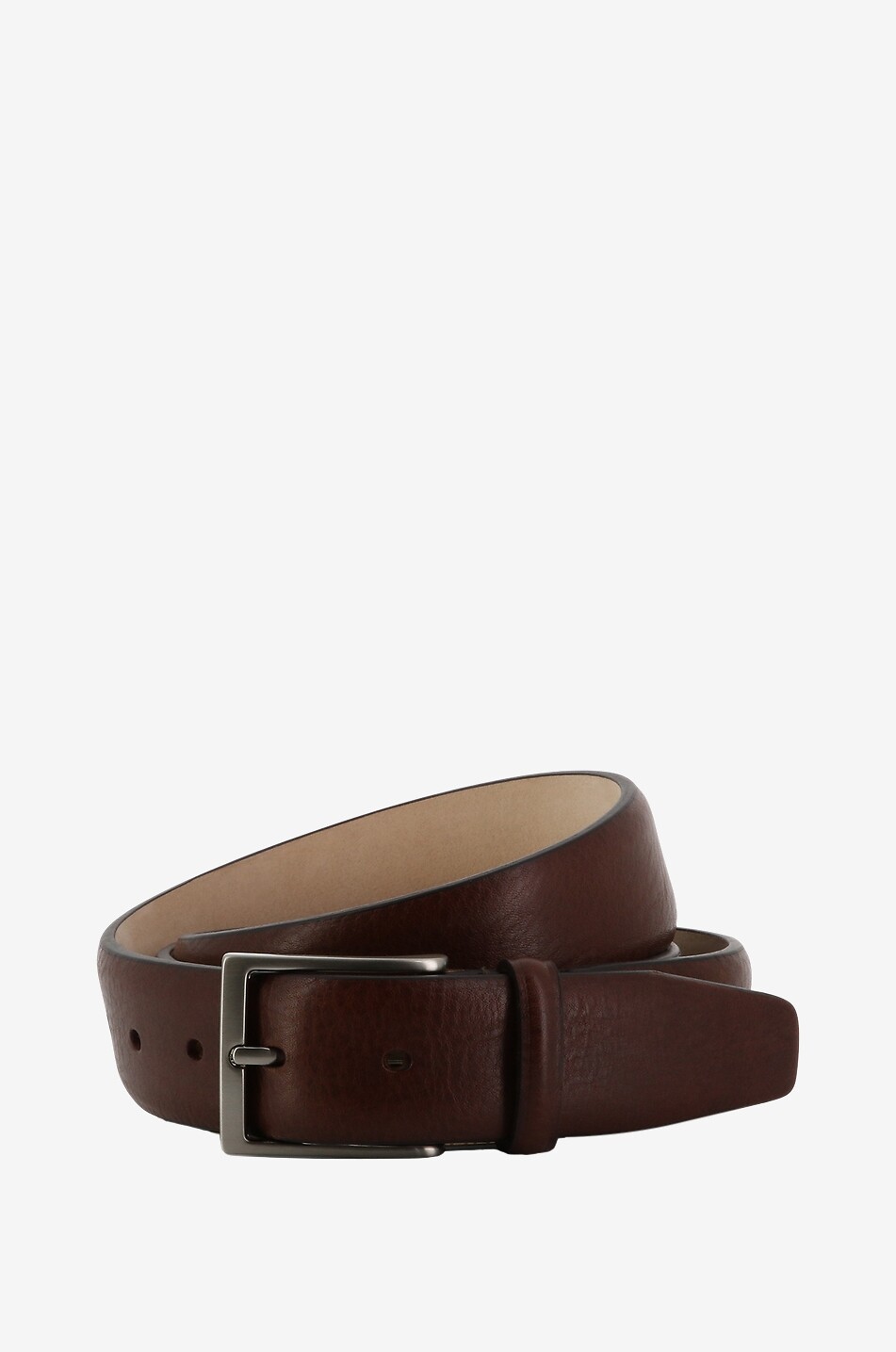 BONGÉNIE Ceinture en cuir Vitello Vintage - 35 mm Homme MARRON FONCÉ 1