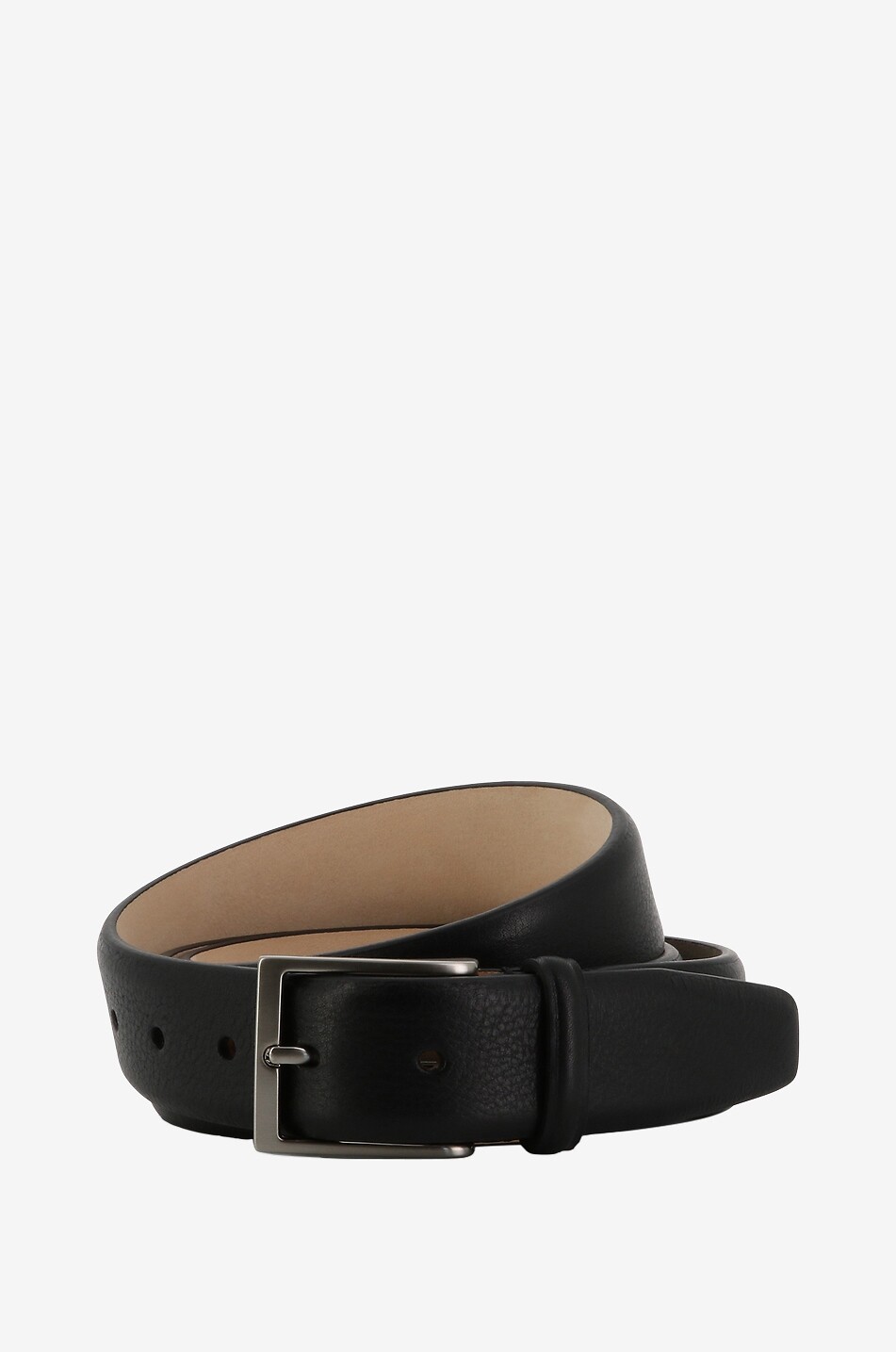 BONGÉNIE Vitello Vintage leather belt - 35 mm Men BLACK 1