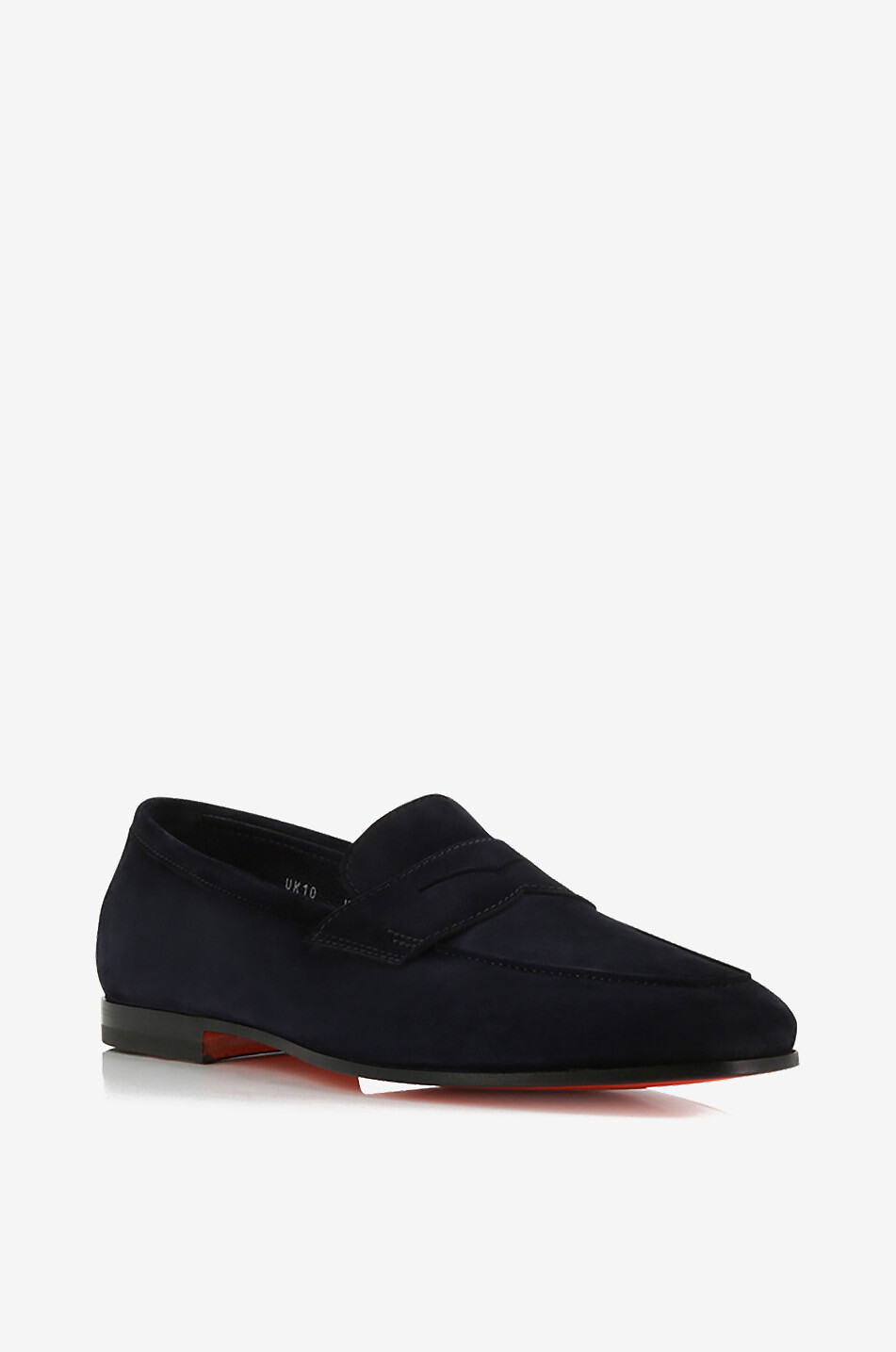 SANTONI Penny lightweight suede loafers Men DARK BLUE 1