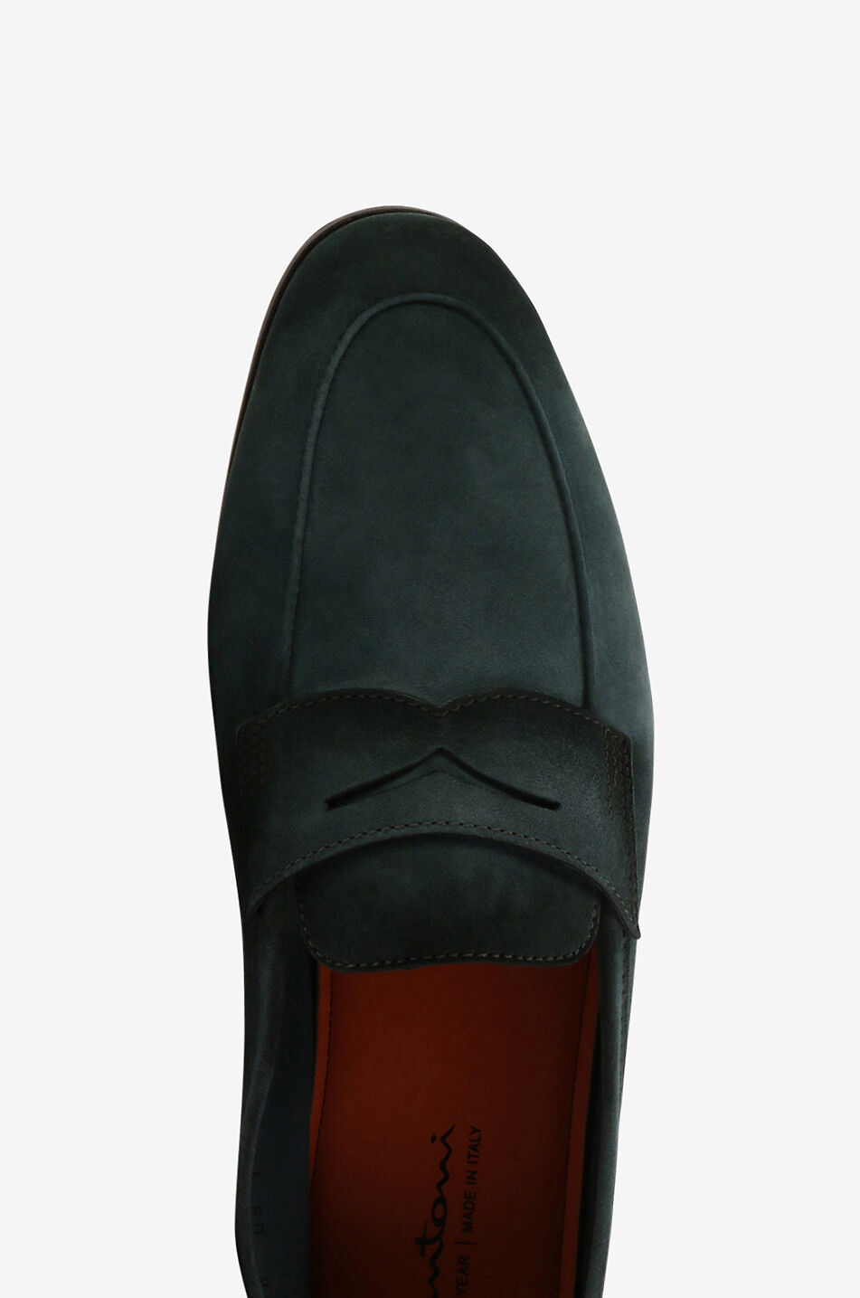 SANTONI Penny lightweight suede loafers Men MEDIUM BLUE 5