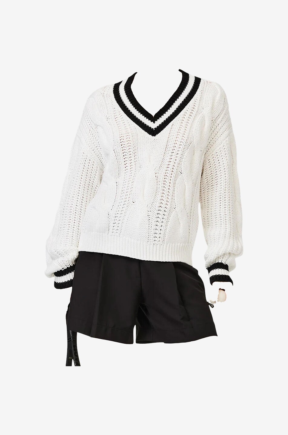 GOLDBERGH Pull torsadé ajouré de sport en coton Femme BLANC 3