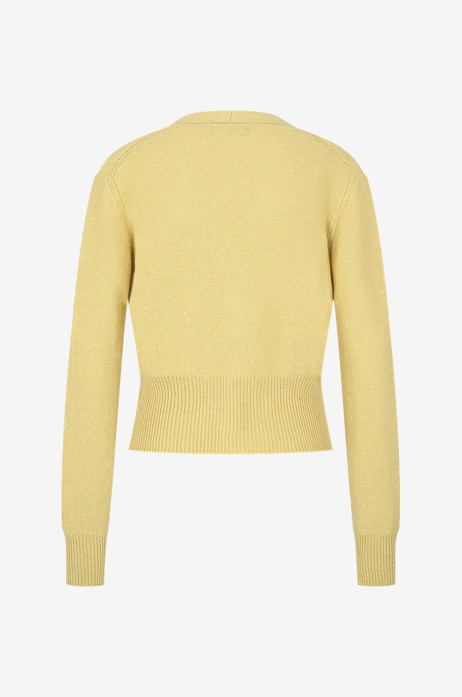 FABIANA FILIPPI Cardigan court ajusté à col V et sequins Femme VERT MOYEN 2