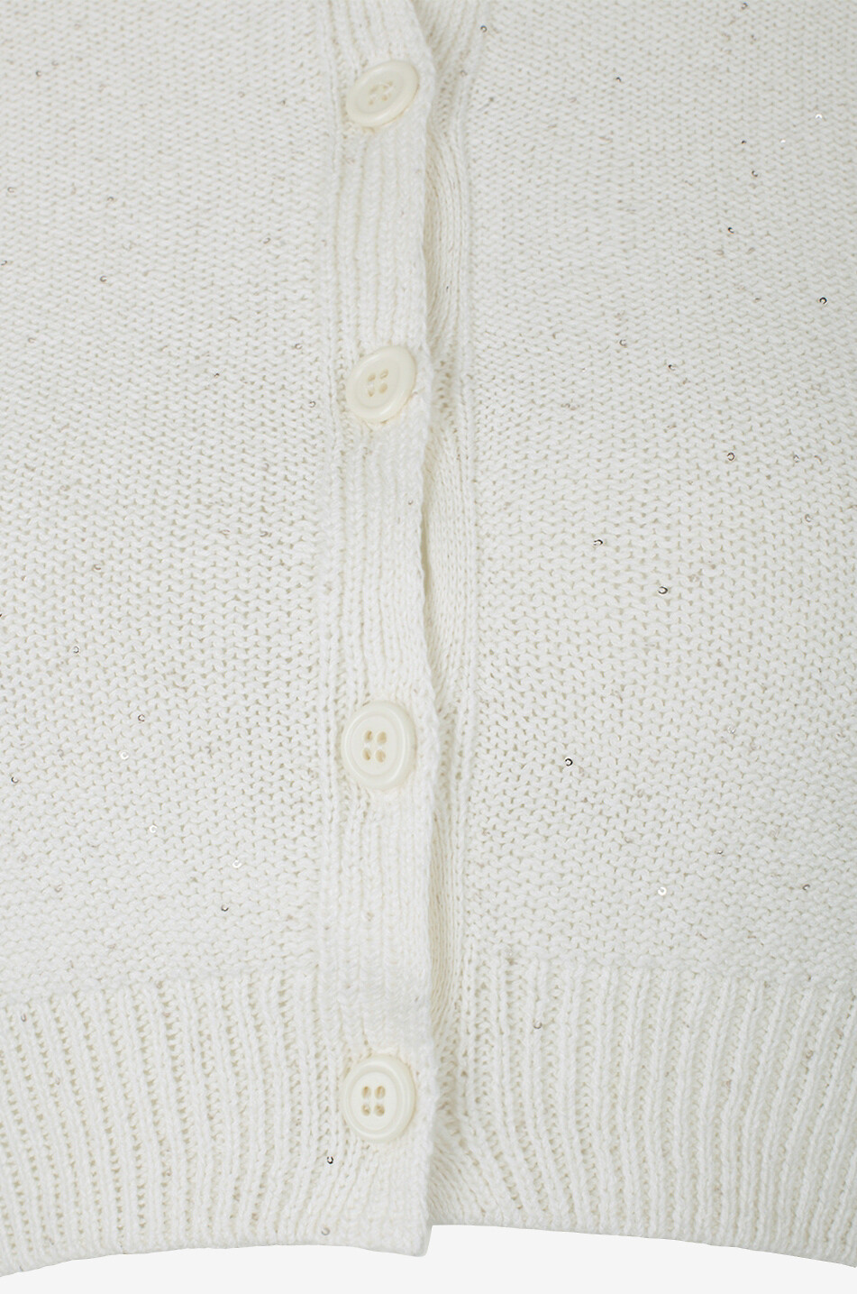 Cardigan raccourci en coton et lin à sequins