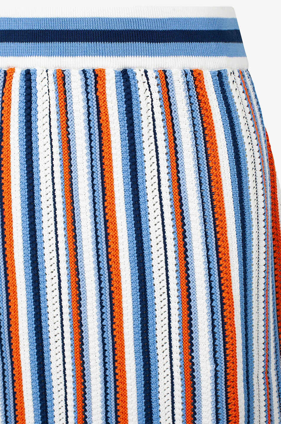 AKRIS PUNTO Jupe midi en maille crochet rayée Femme MULTICOLORE 3
