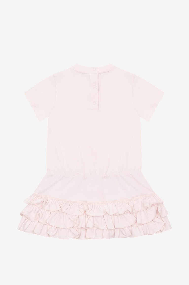 MONCLER Baby T-shirt dress with ruffled skirt Baby LIGHT PINK 2