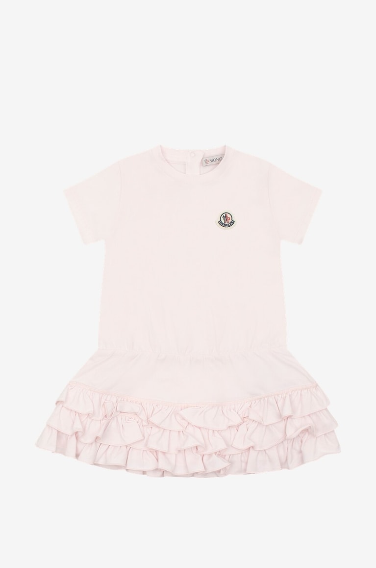 MONCLER Baby T-shirt dress with ruffled skirt Baby LIGHT PINK 1
