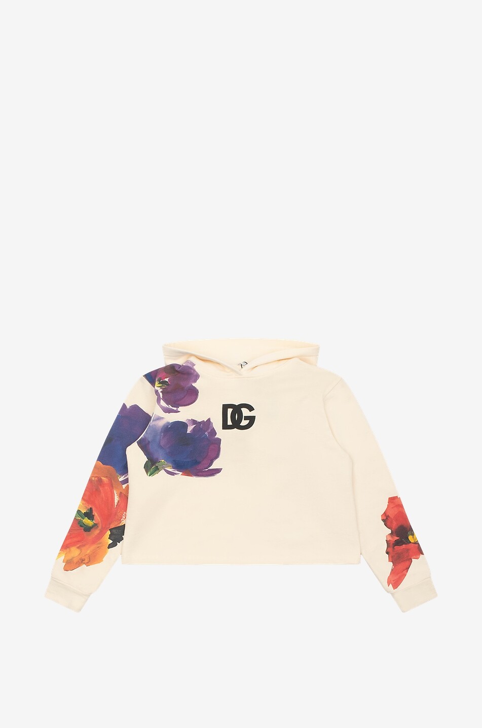 Flower Power cropped hooded girl's sweat-shirt