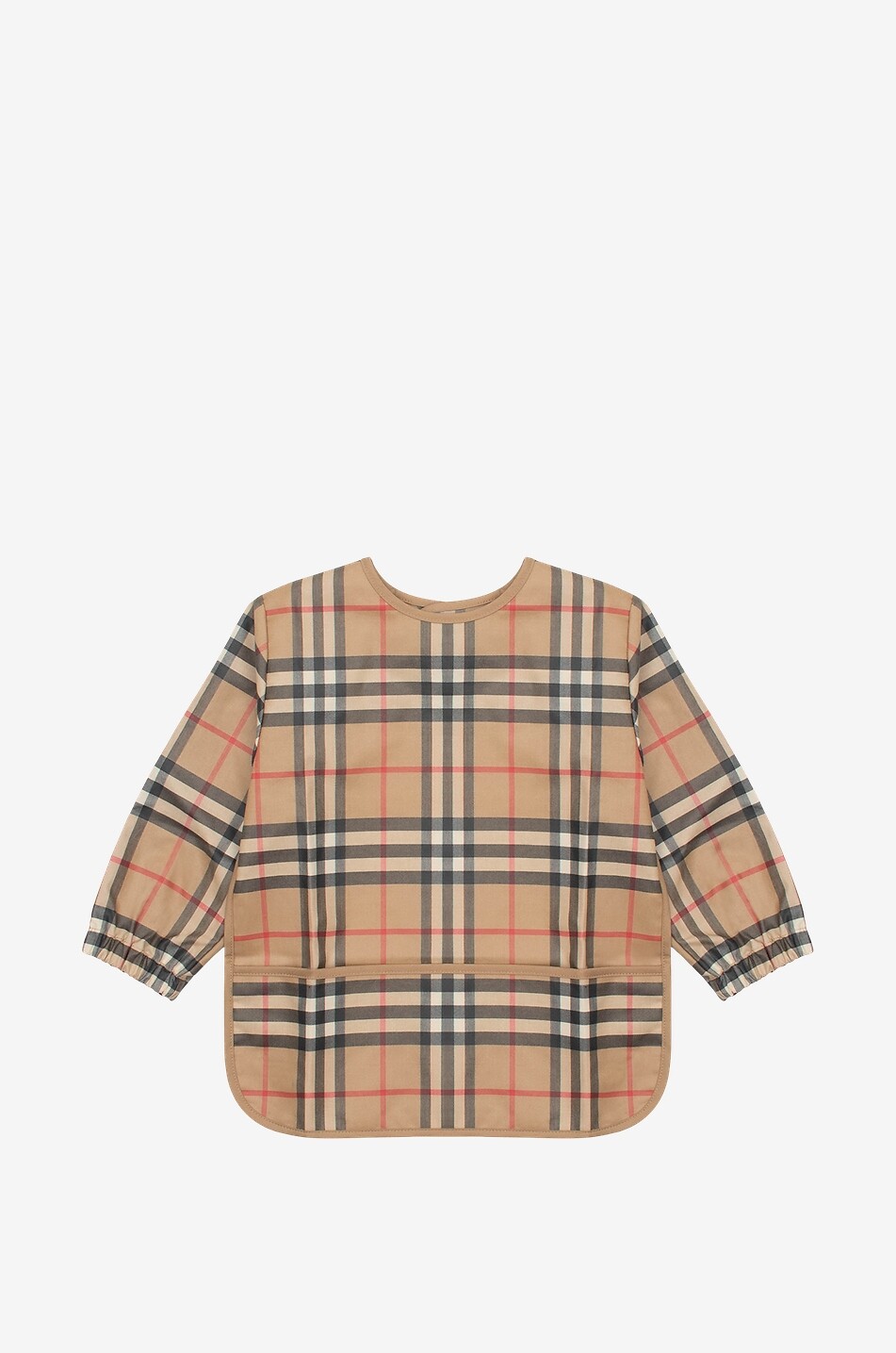 Shay Check coated cotton bib with sleeves