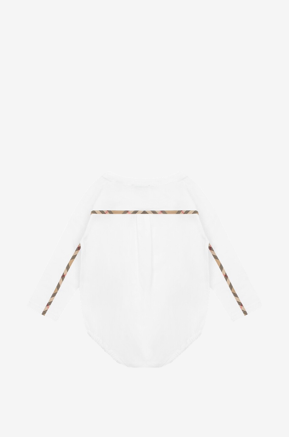 BURBERRY Arden Check Trim long-sleeved baby jersey bodysuit Baby WHITE 2