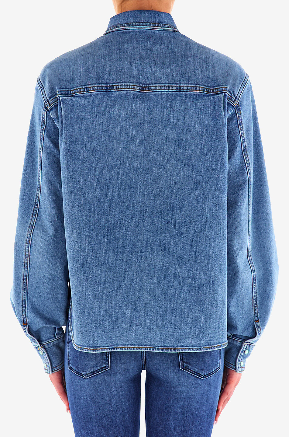 JACOB COHEN Chemise à manches longues en denim délavé Femme BLEU MOYEN 4