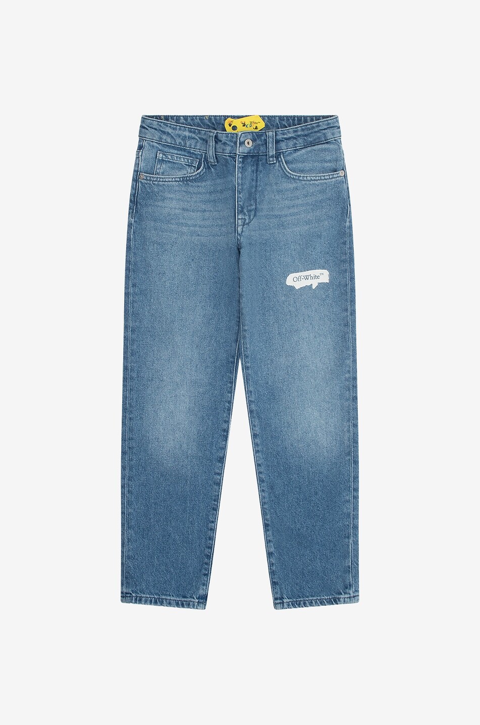 OFF WHITE Ausgewaschene bedruckte Jungen-Jeans Paint Graphic Junge BLAU 1