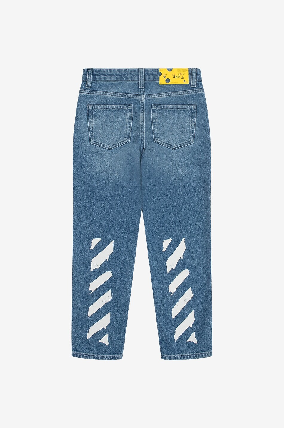 OFF WHITE Ausgewaschene bedruckte Jungen-Jeans Paint Graphic Junge BLAU 2