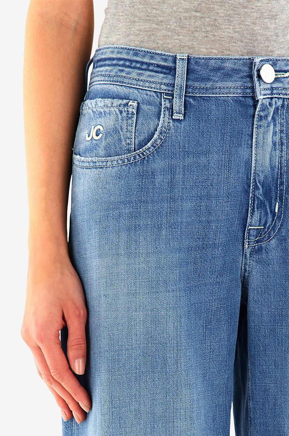 JACOB COHEN Jeans mit geradem Bein aus Baumwolle und Lyocell Hailey Damen MITTELBLAU 5