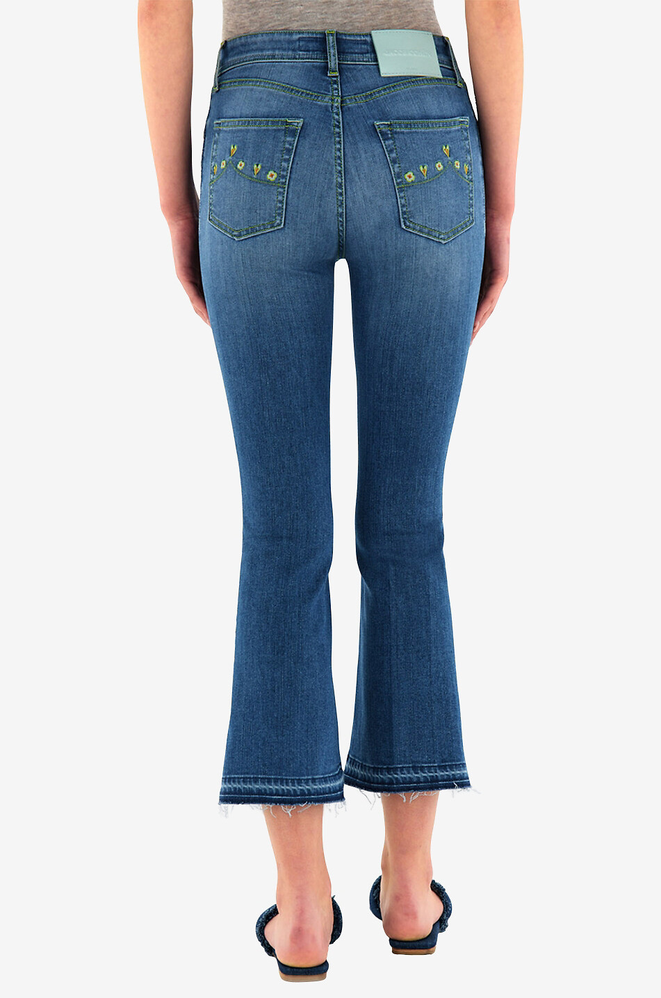 JACOB COHEN Victoria Crop Flare faded jeans Women MEDIUM BLUE 4