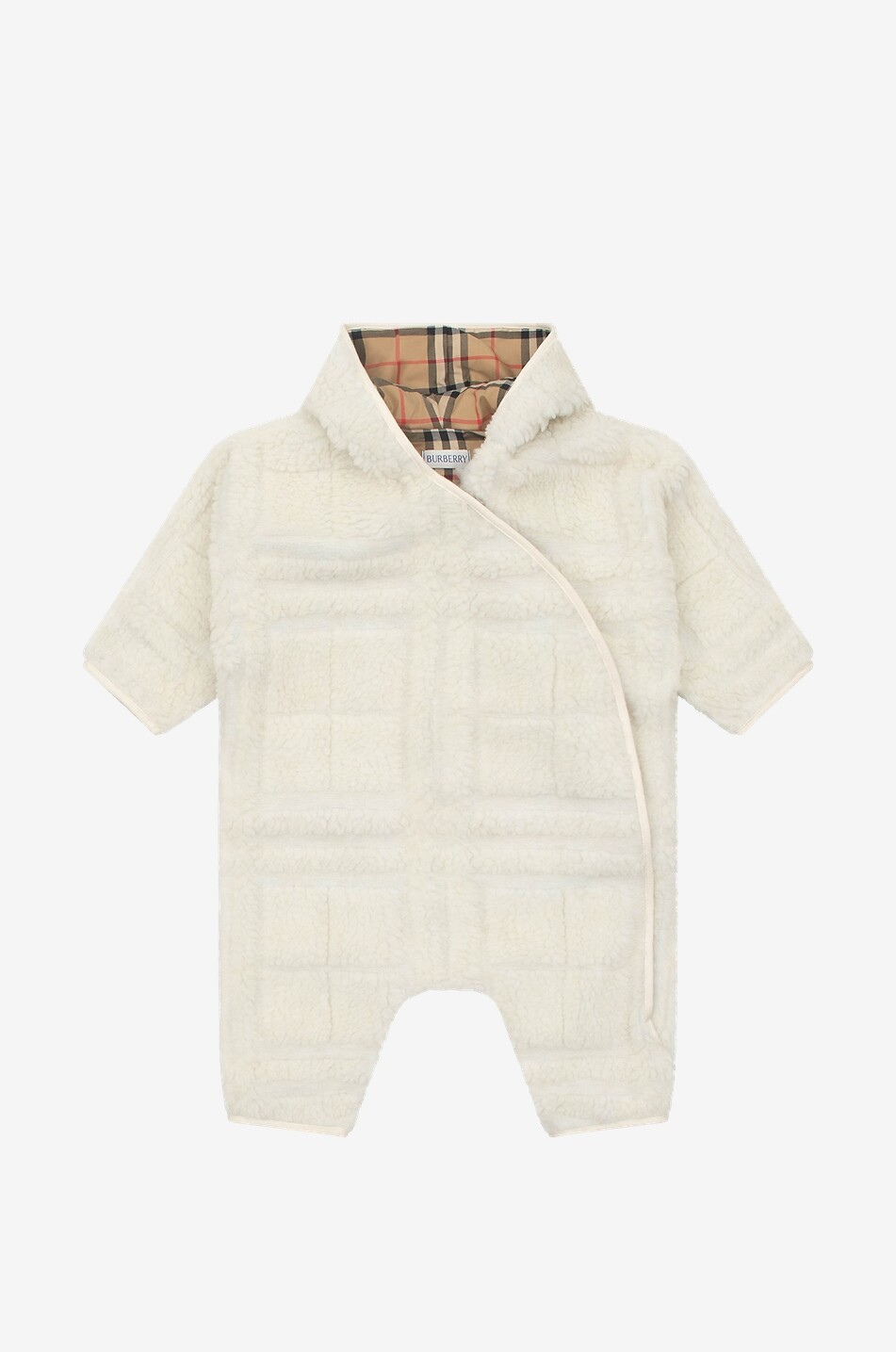 Check warm baby fleece and cotton all-in-one