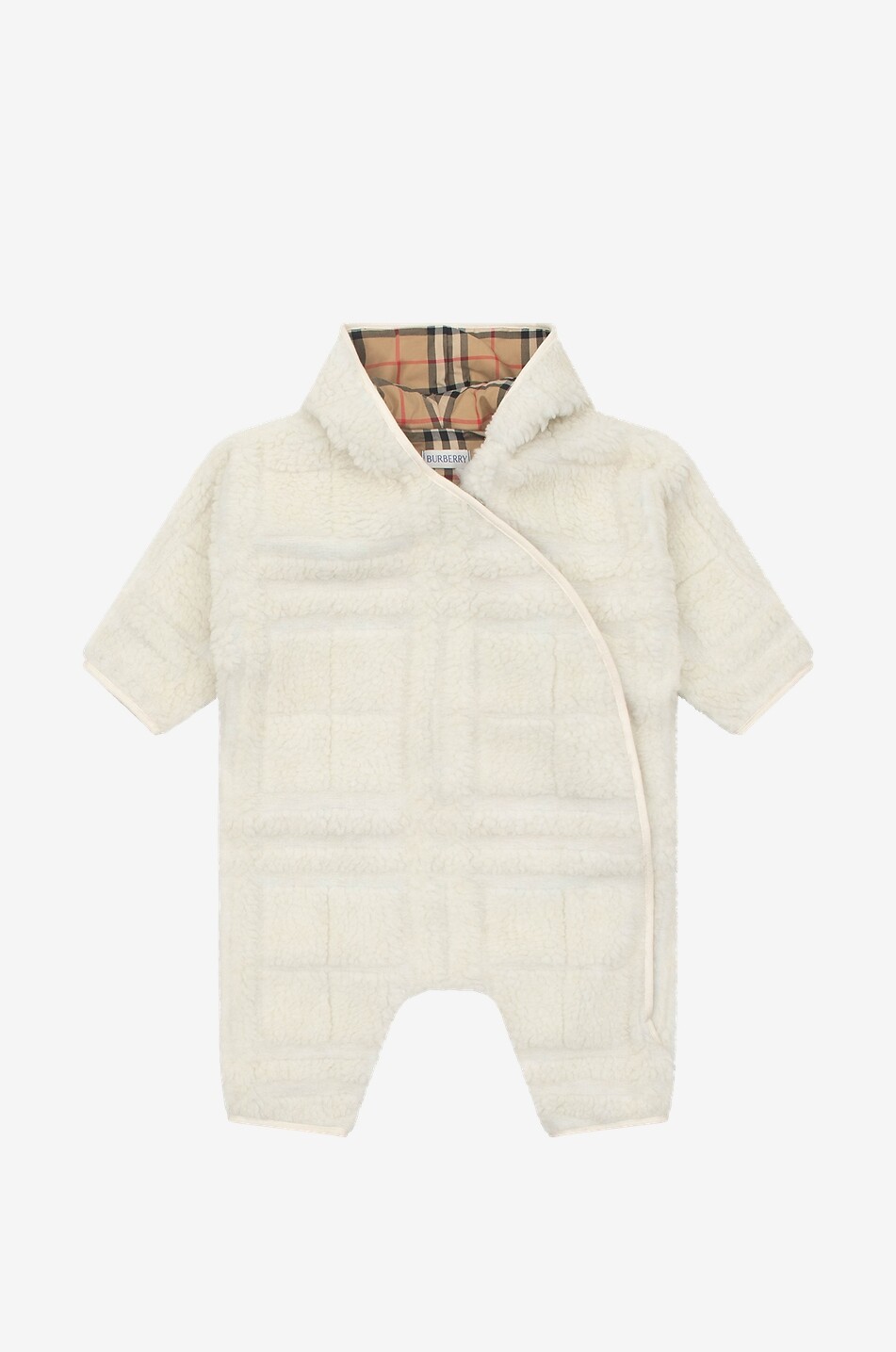 BURBERRY Warmer Baby-Overall aus Fleece und Baumwolle Check Baby WEISS 1