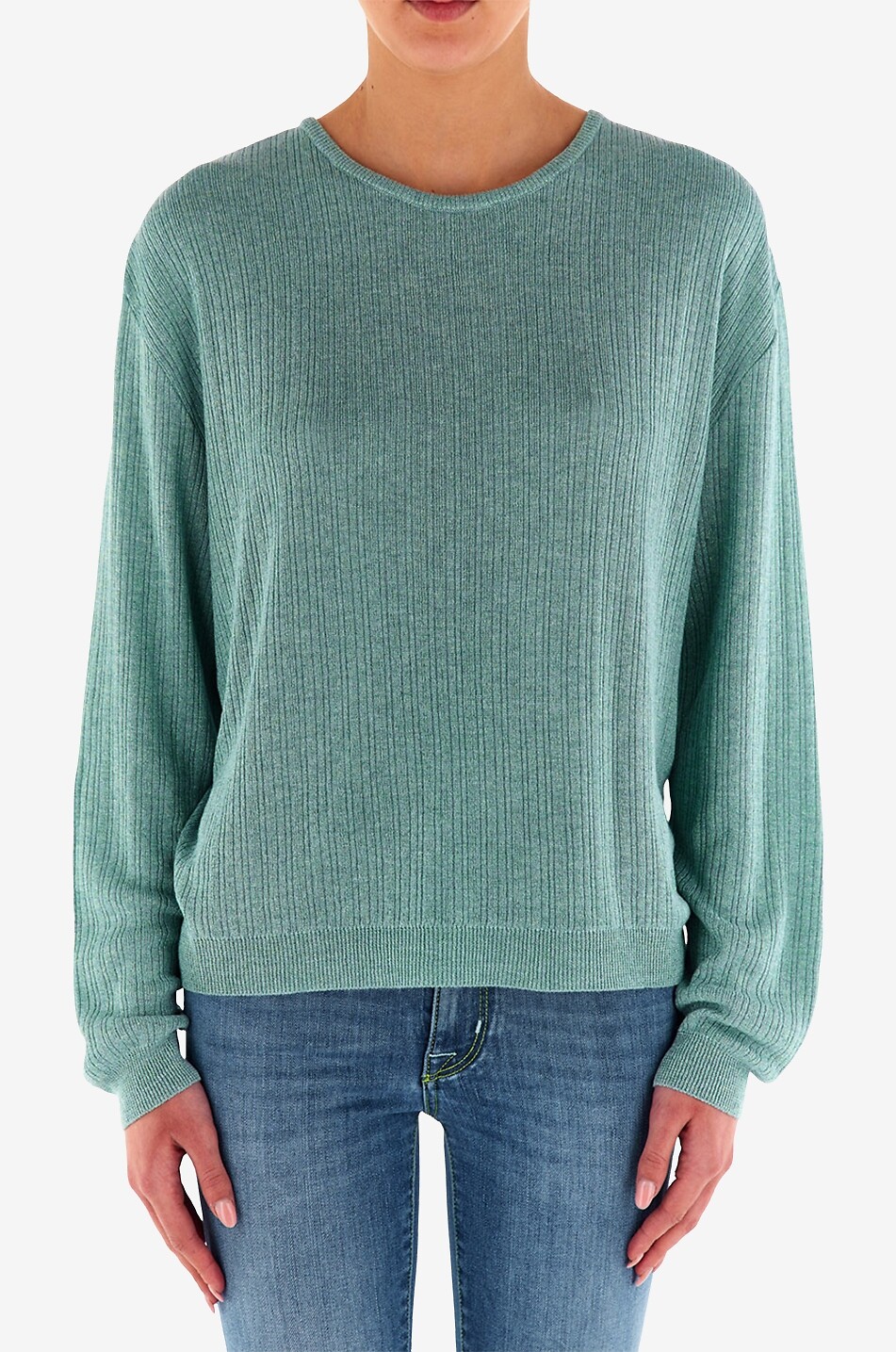 JACOB COHEN Rib knit twist back jumper Women LIGHT GREEN 3
