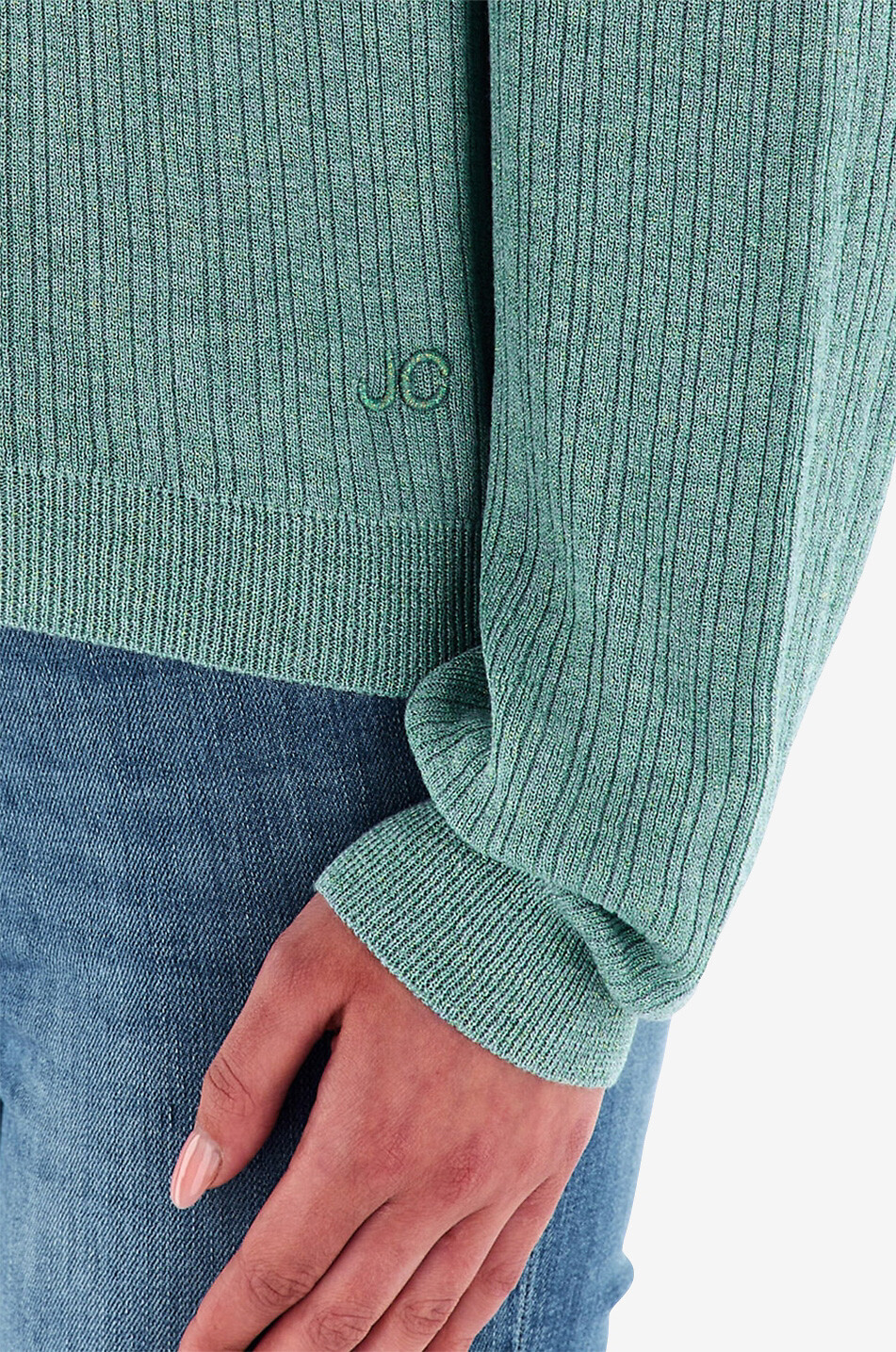 JACOB COHEN Rib knit twist back jumper Women LIGHT GREEN 5