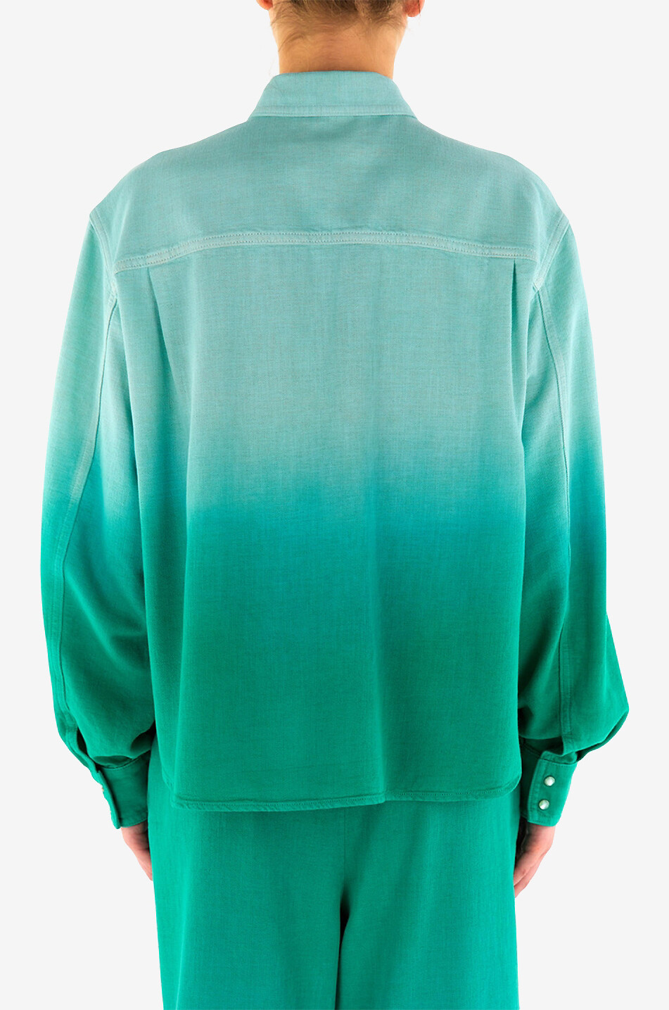 JACOB COHEN Veste chemise ample à dégradé de couleur Femme VERT 4