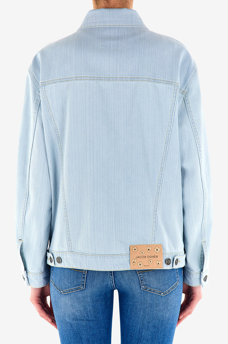 JACOB COHEN Jacke aus hellem Denim Damen HELLBLAU 4