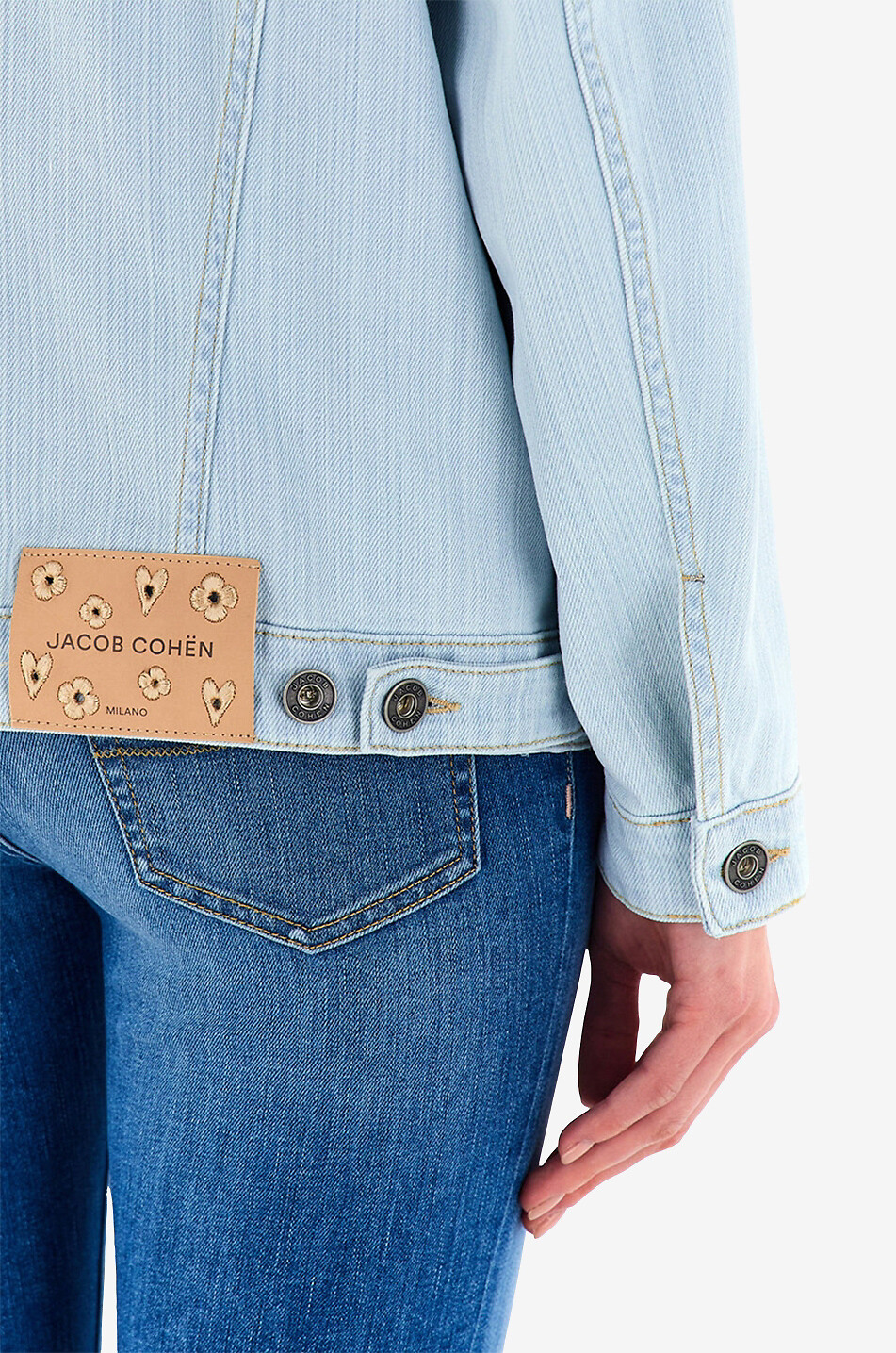 JACOB COHEN Jacke aus hellem Denim Damen HELLBLAU 6