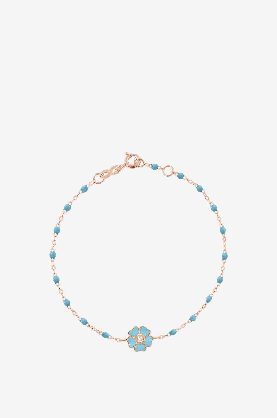 Armband aus Roségold mit Diamant Fleur Turquoise