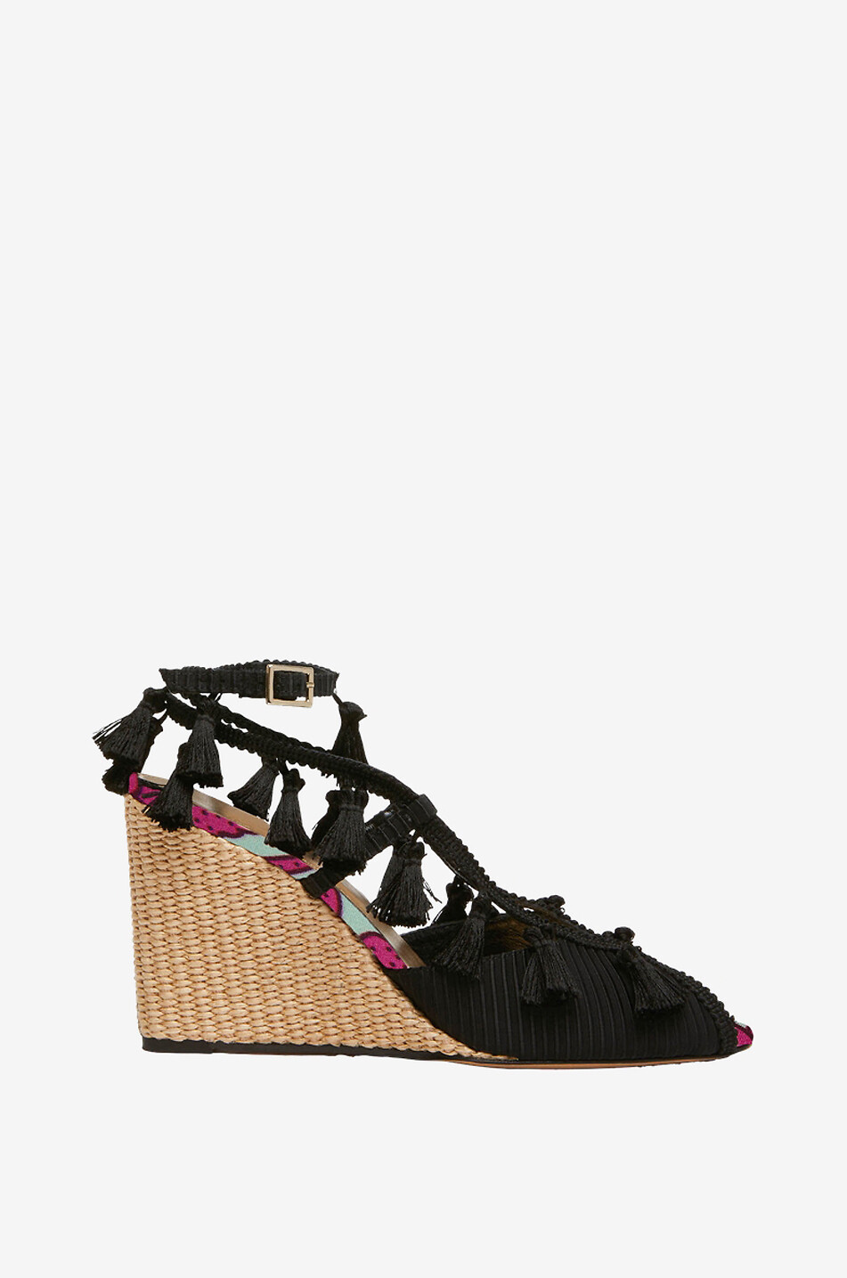 Espadrilles compensées en sergé à pampilles Feria 90