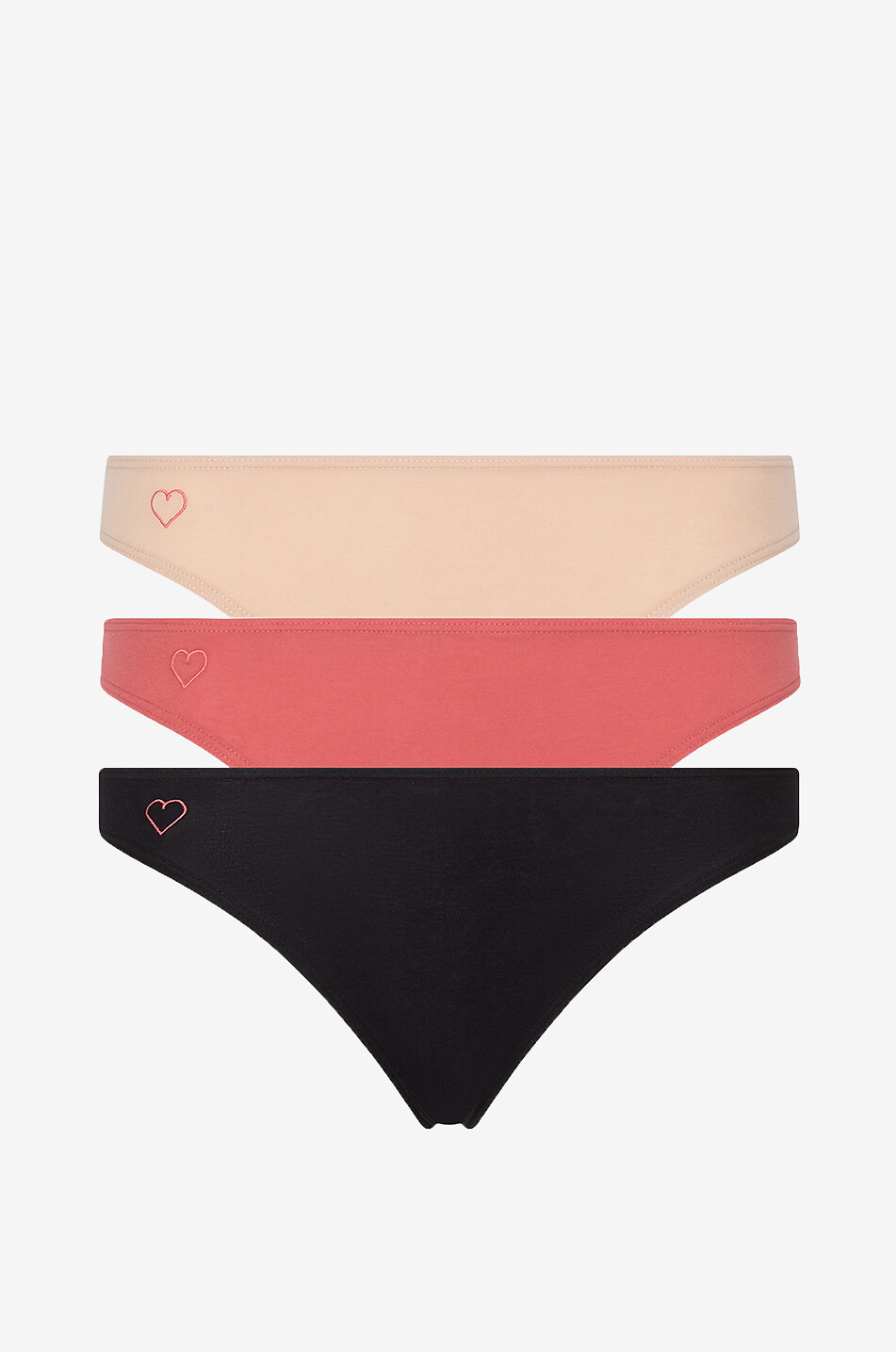 Lot de 3 strings en jersey bio Genny