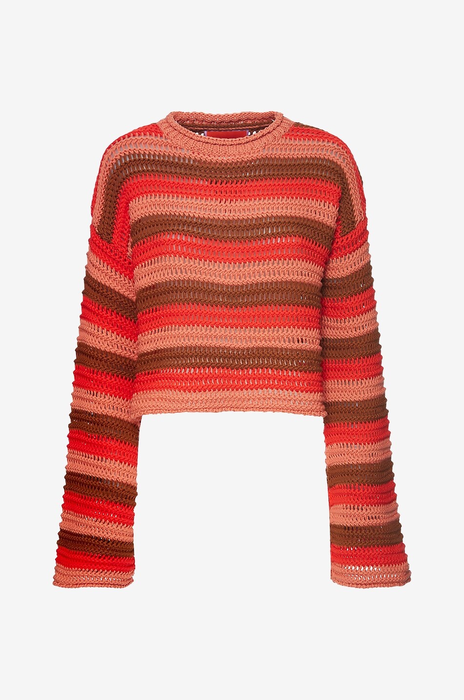 Crop Sweater striped jumper with flared sleeves