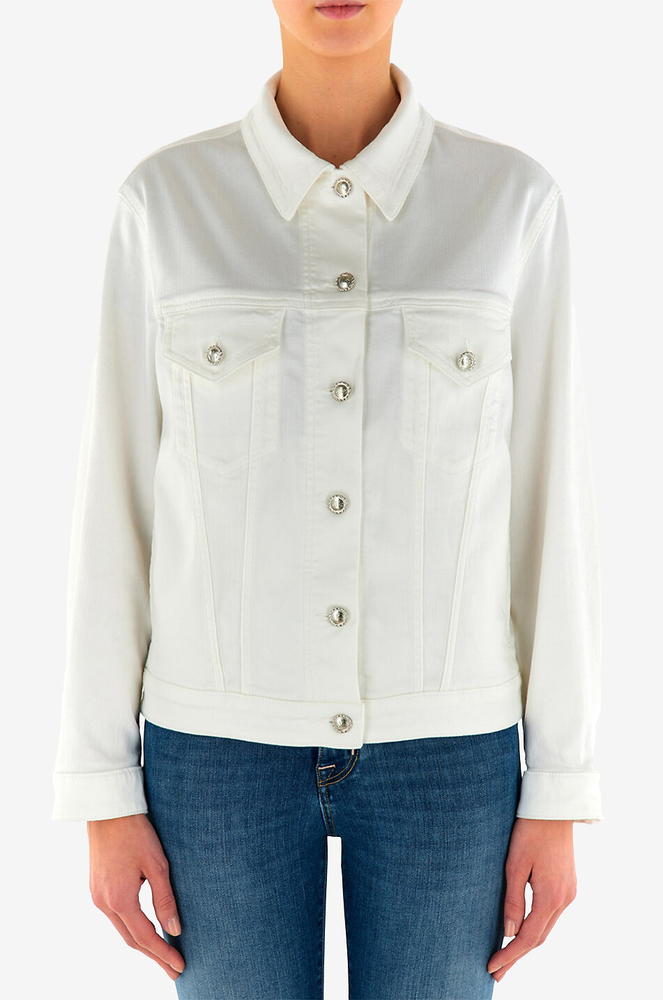 JACOB COHEN Veste en denim de lyocell et de coton Femme BLANC 3