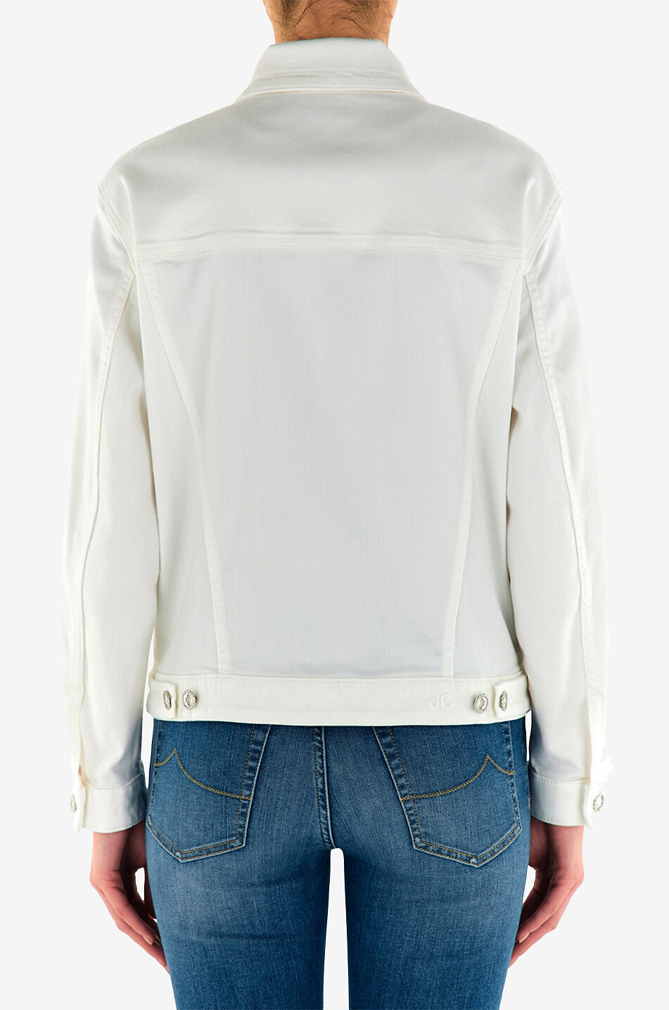 JACOB COHEN Veste en denim de lyocell et de coton Femme BLANC 4