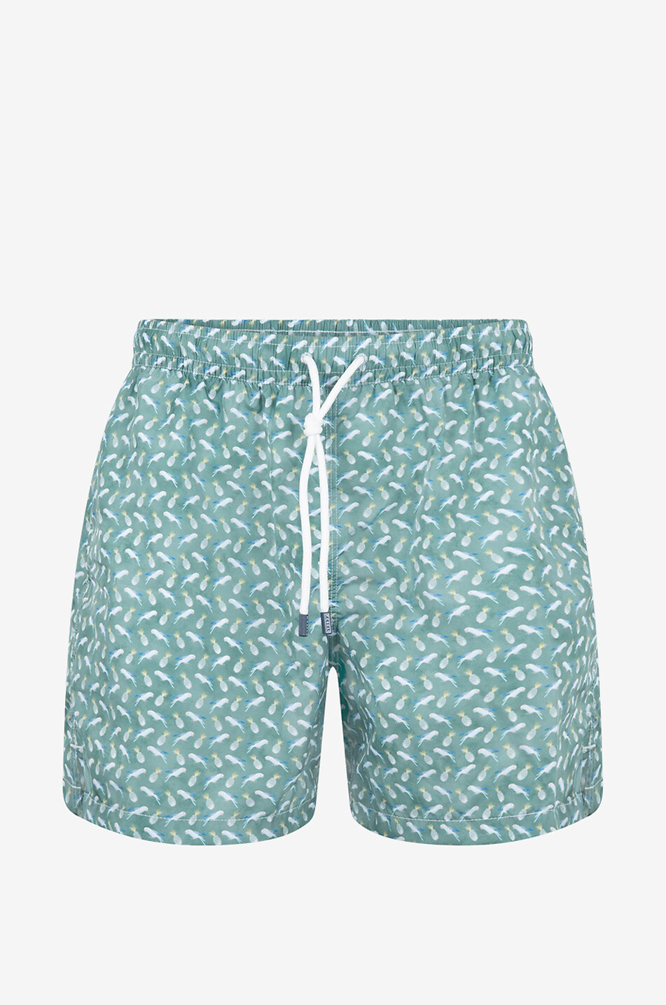 FEDELI Madeira pineapple and parrot print swim shorts Men MEDIUM GREEN 1