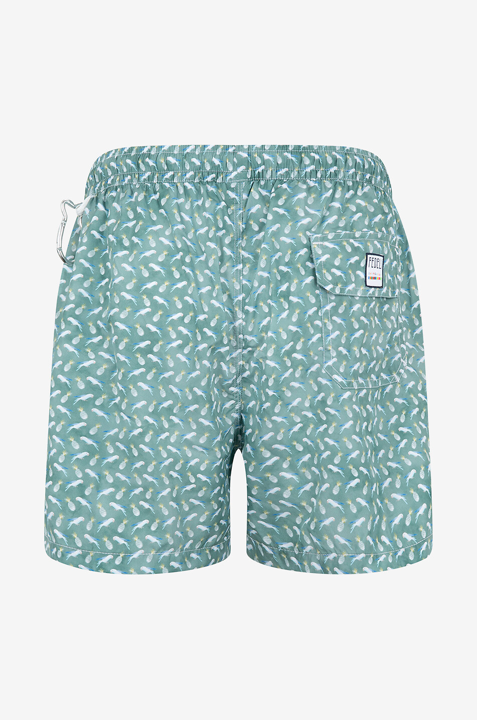 FEDELI Madeira pineapple and parrot print swim shorts Men MEDIUM GREEN 2
