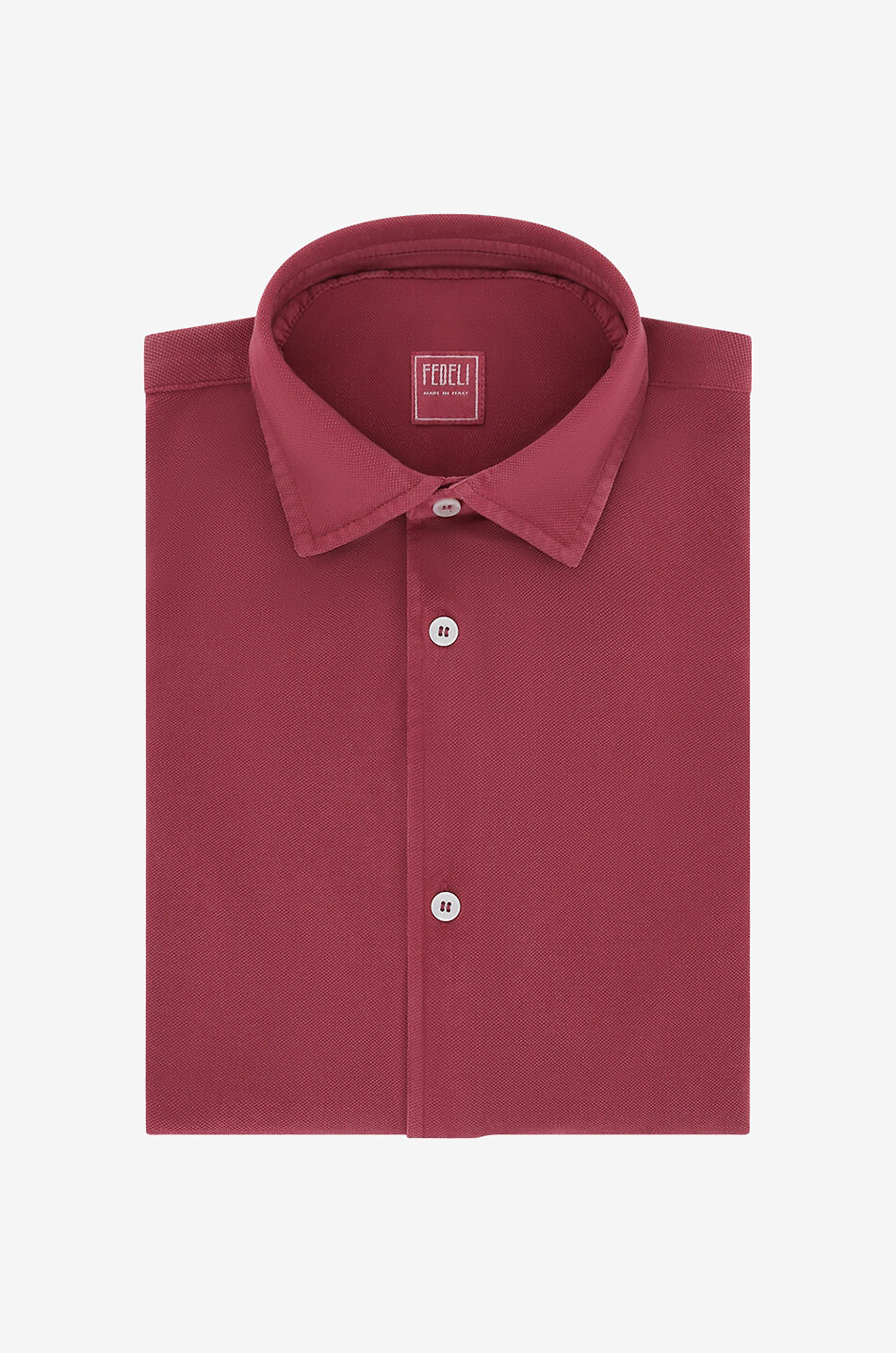 FEDELI Robert cotton piqué shirt Men LIGHT PURPLE 1