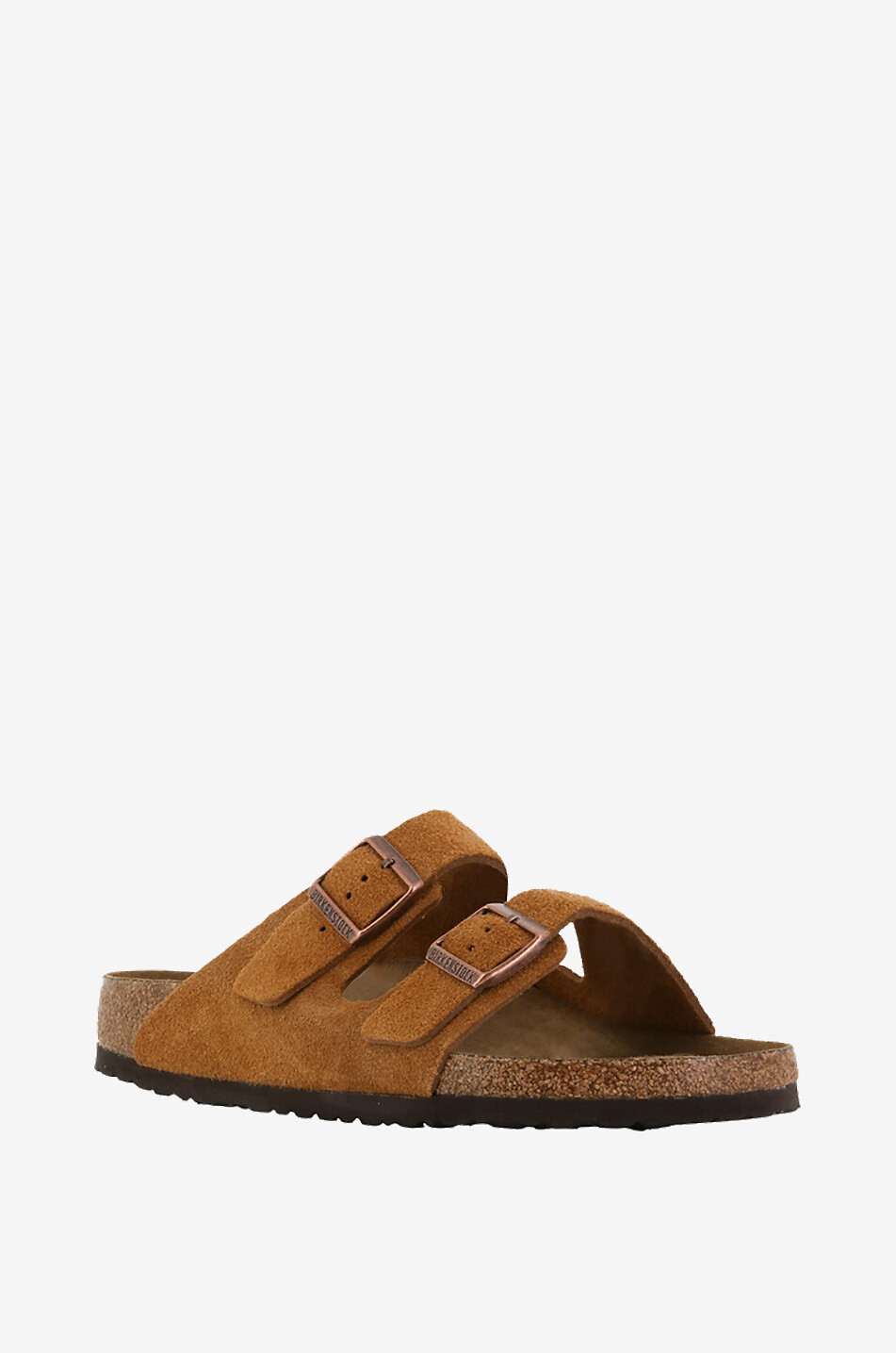 BIRKENSTOCK Flache Pantoletten aus Wildleder Arizona Herren HELLBRAUN 1
