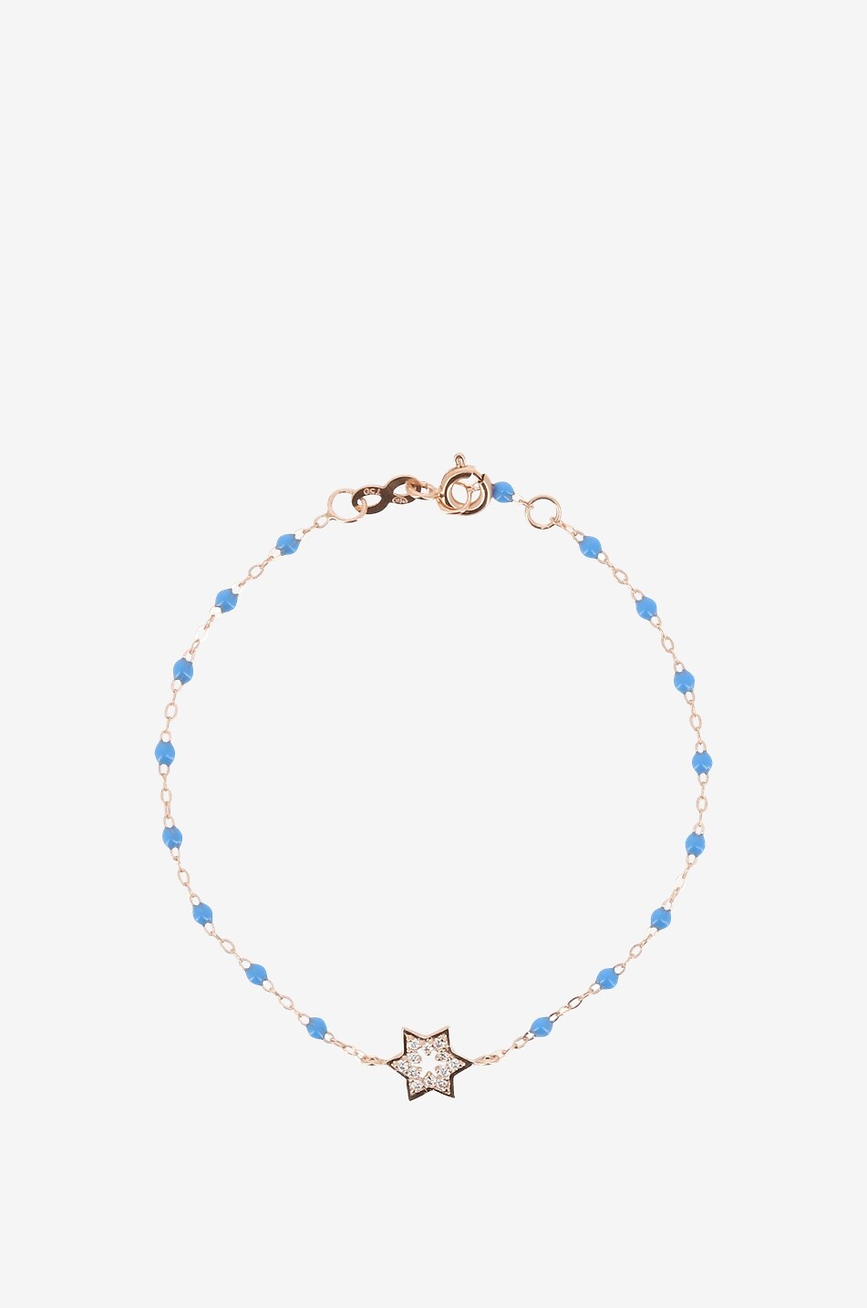 Roségold-Armband mit Diamanten Étoile de David Bleu Fluo