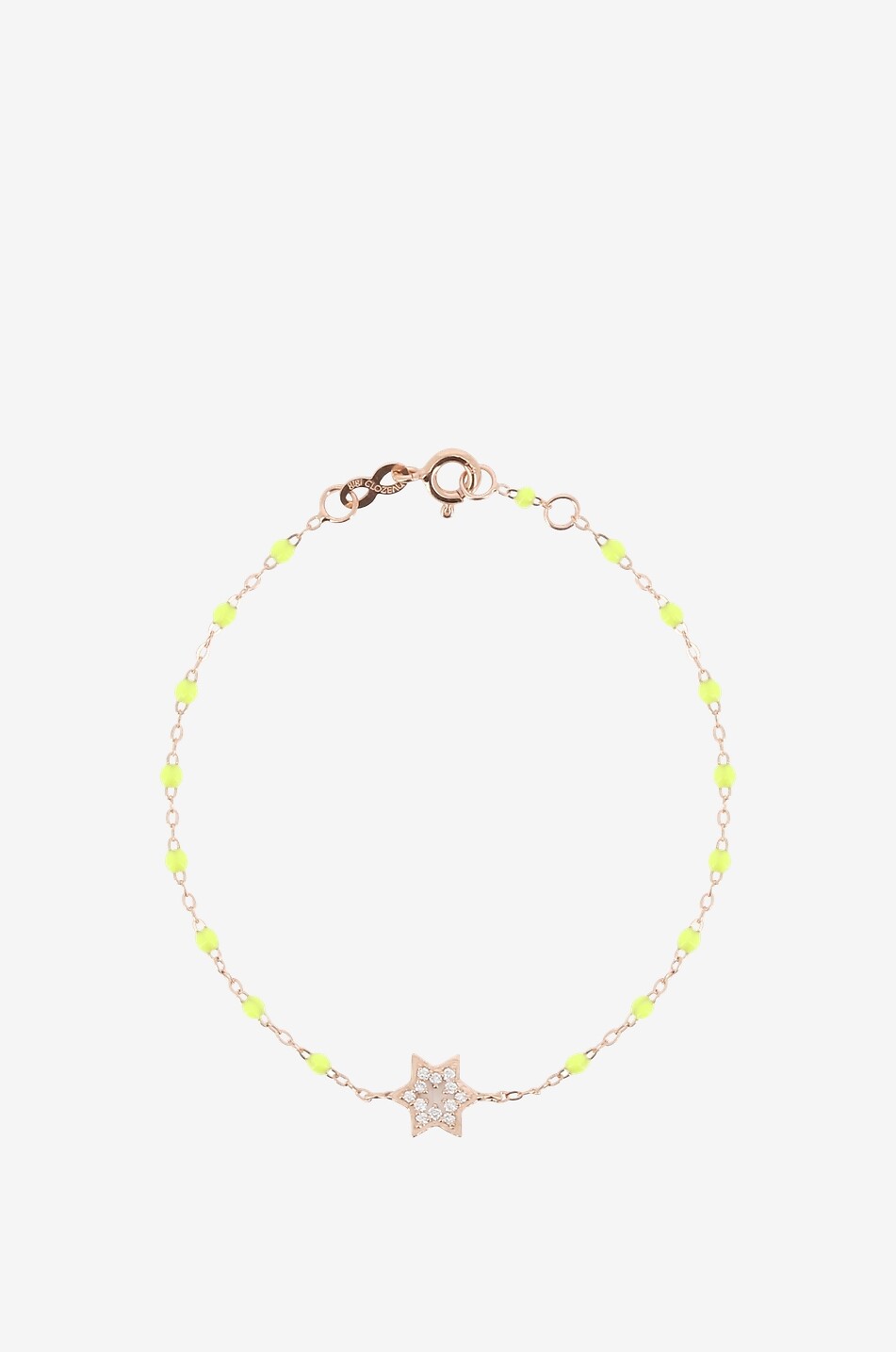 GIGI CLOZEAU Étoile de David Jaune Fluo pink gold and diamond bracelet Women YELLOW 1