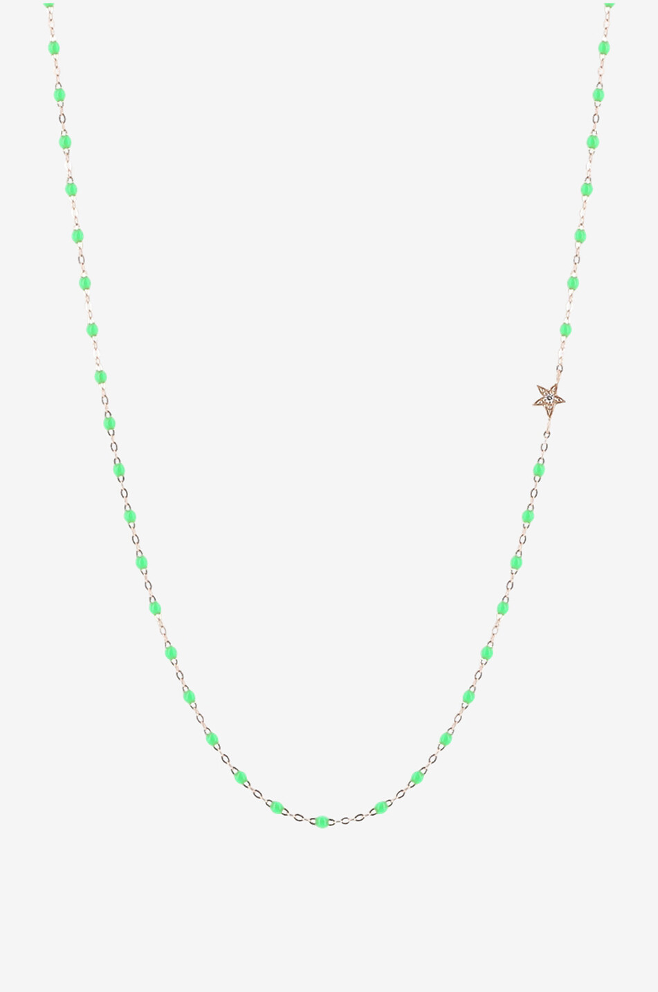 GIGI CLOZEAU Étoile Vert Fluo pink gold and diamond necklace Women GREEN 1