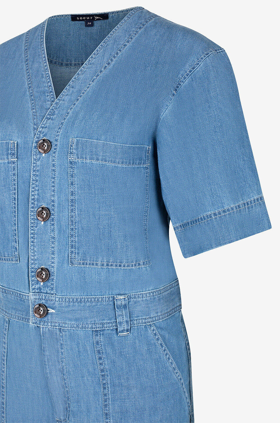 SOEUR Chambray-Overall Alison Damen BLAU 3