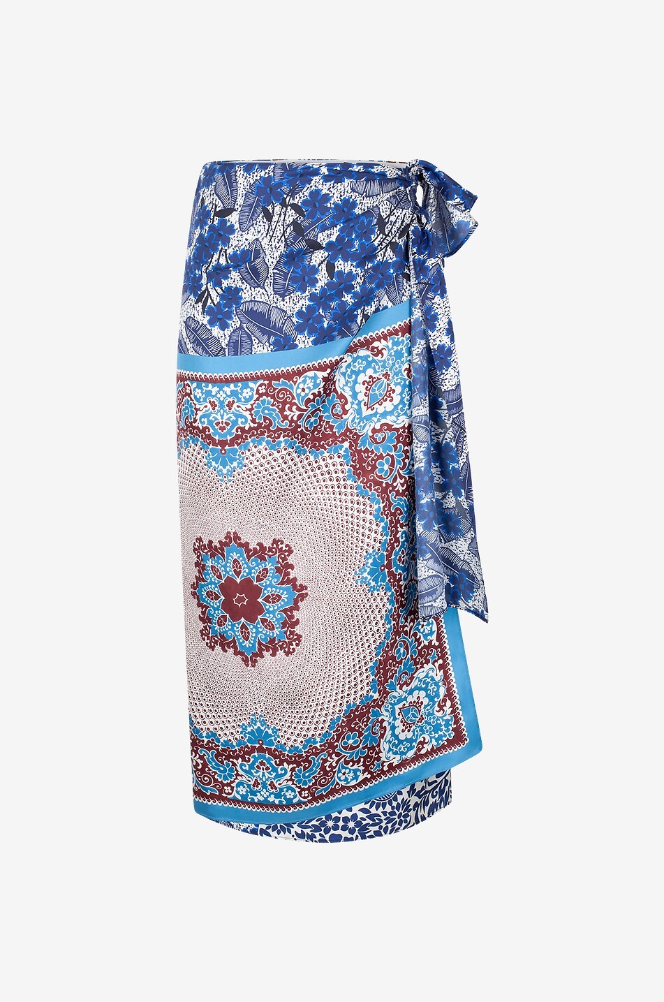 Nuevo printed silk wrap skirt