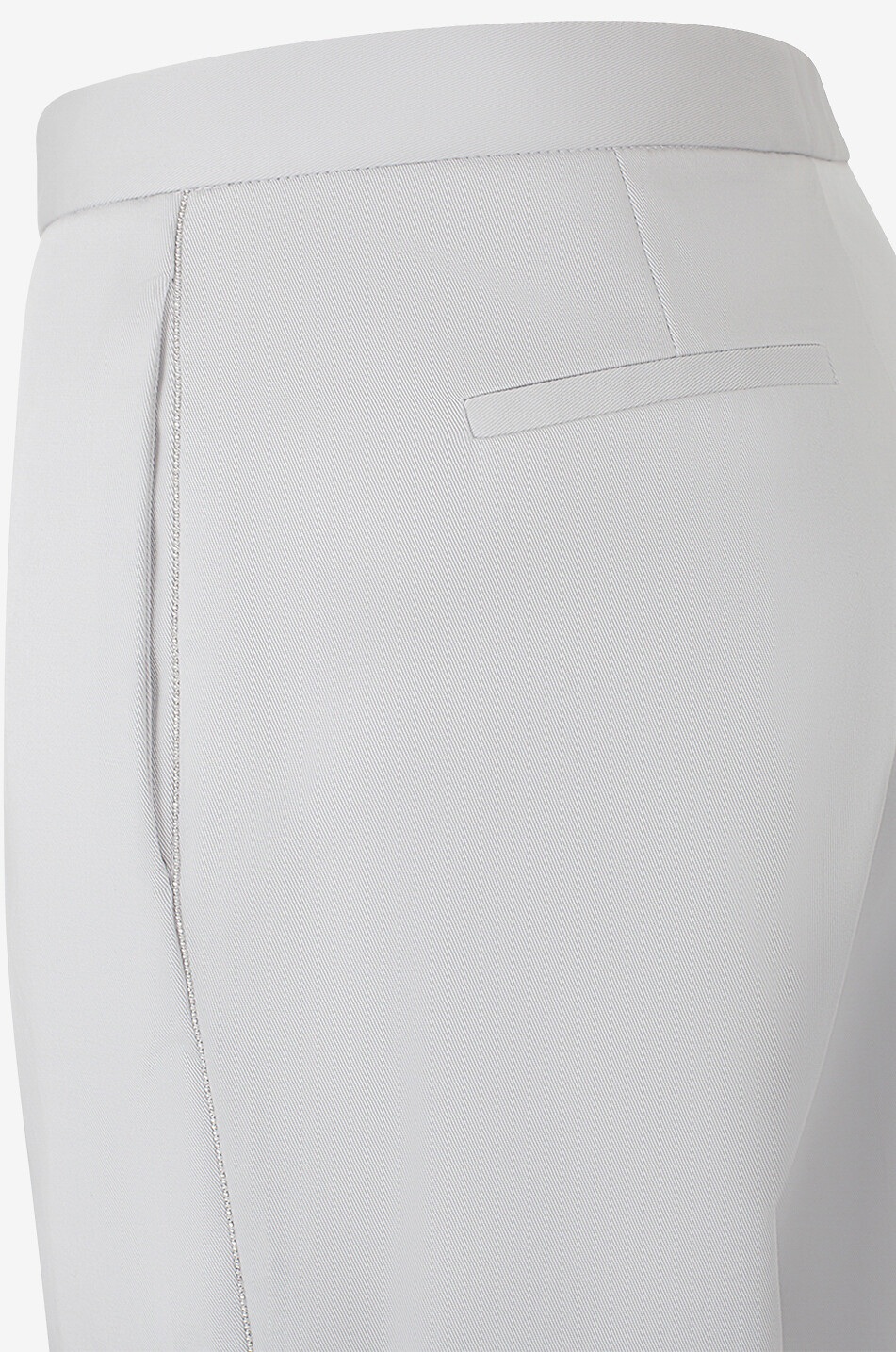 FABIANA FILIPPI Bead side stripe adorned slim fit gabardine trousers Women GREY 3