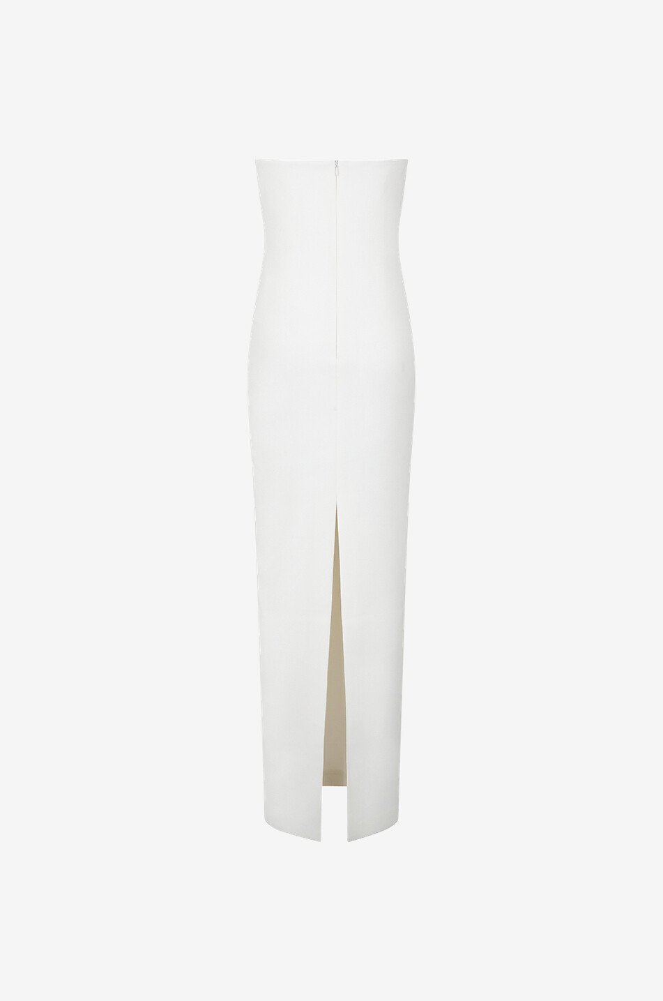 ROLAND MOURET Langes Bustier-Kleid aus zweifarbigem Crêpe Damen WEISS 2