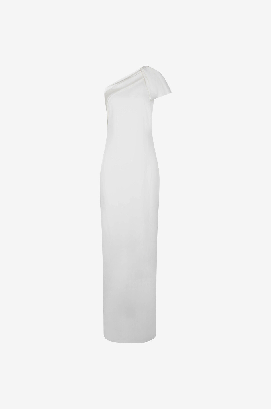 Asymmetrisches langes Crêpe-Satin-Kleid