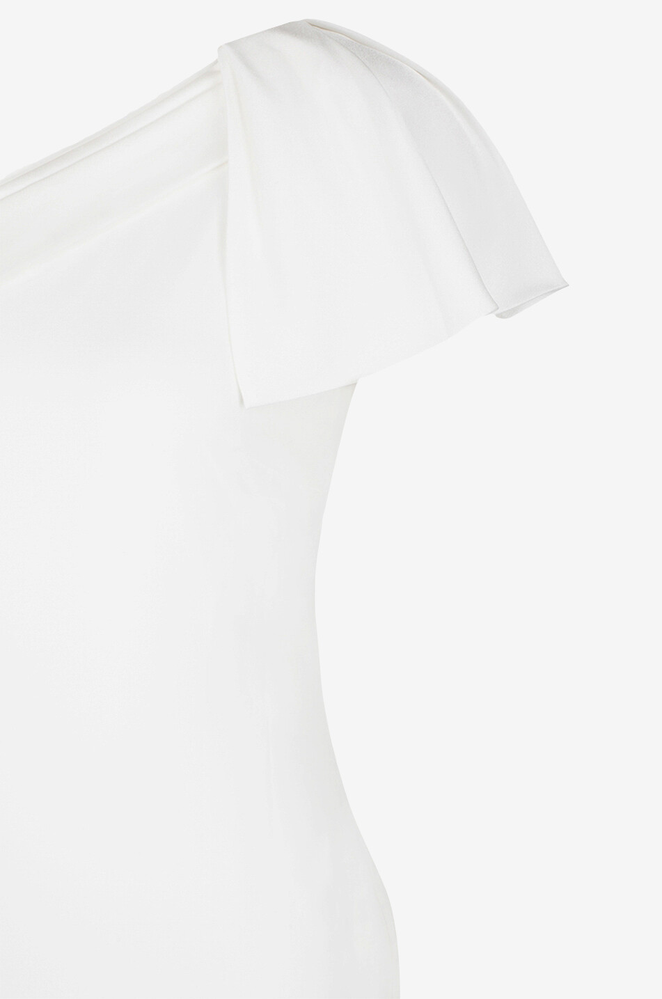 Asymmetrisches langes Crêpe-Satin-Kleid
