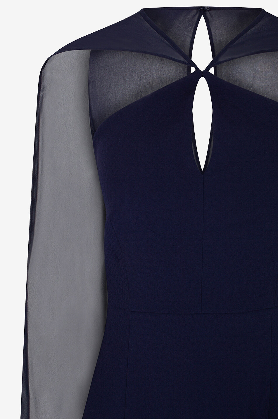 Langes figurbetontes Kleid mit Cape-Detail