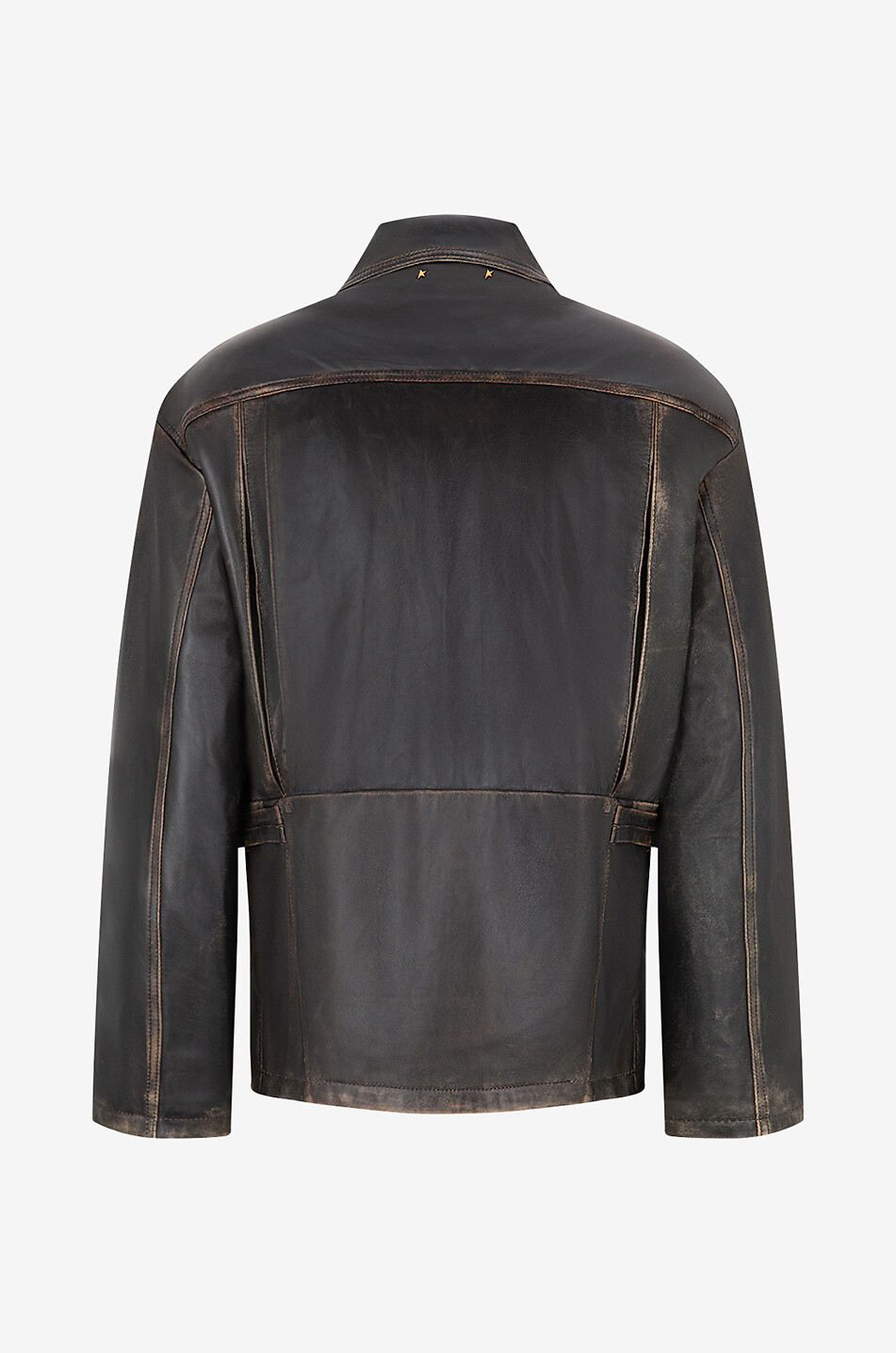 GOLDEN GOOSE Used-Look-Lederjacke Leone Pocket Herren BRAUN 2