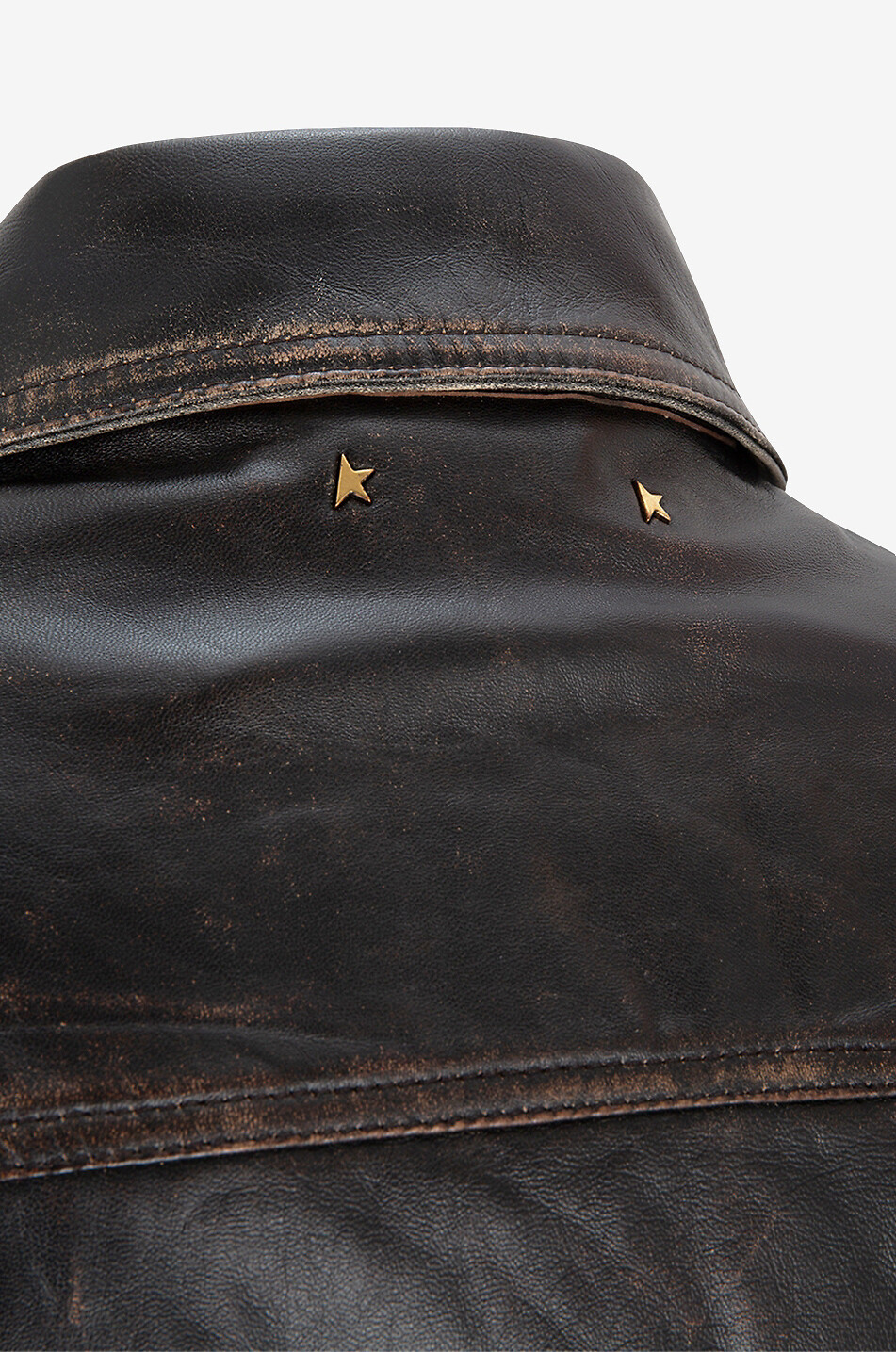 GOLDEN GOOSE Used-Look-Lederjacke Leone Pocket Herren BRAUN 3