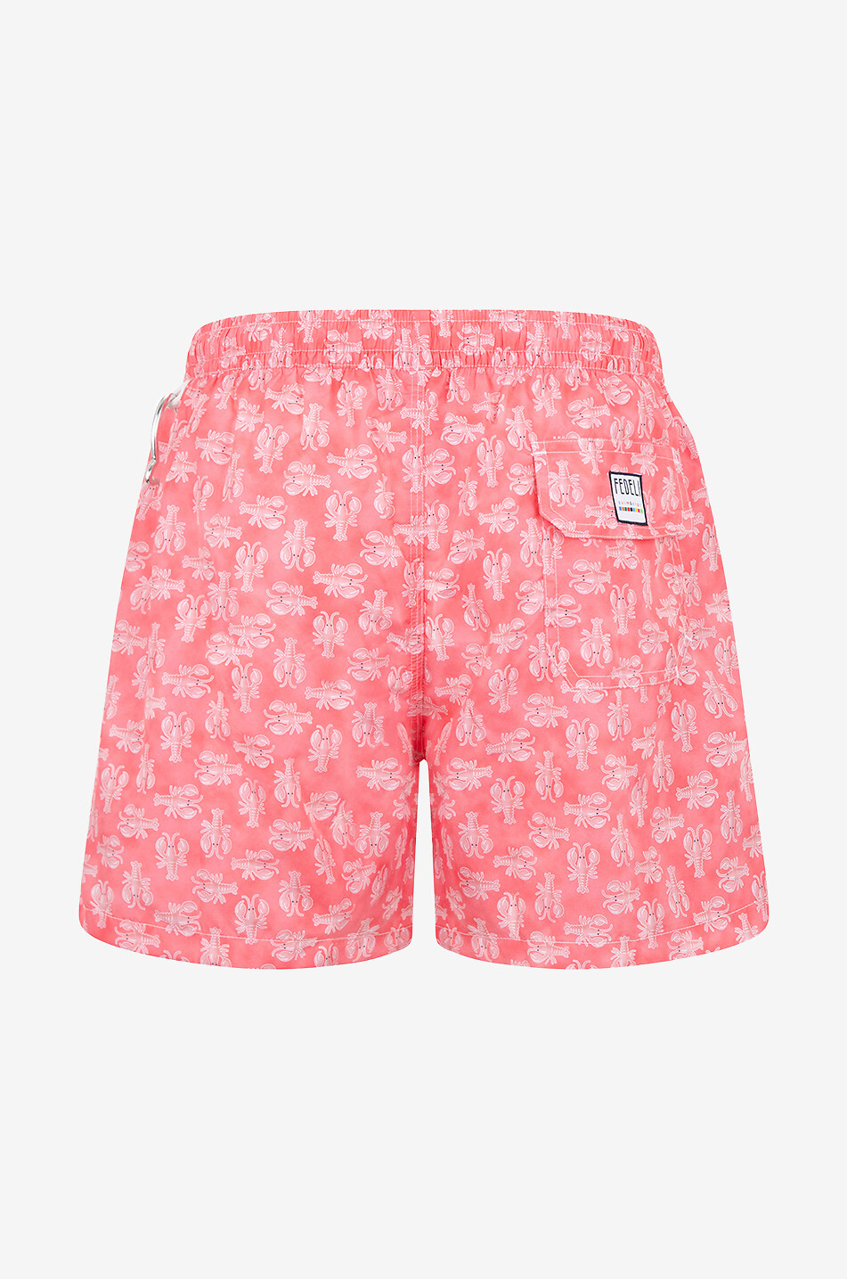 FEDELI Short de bain imprimé homards Madeira Homme ROSE FONCÉ 2