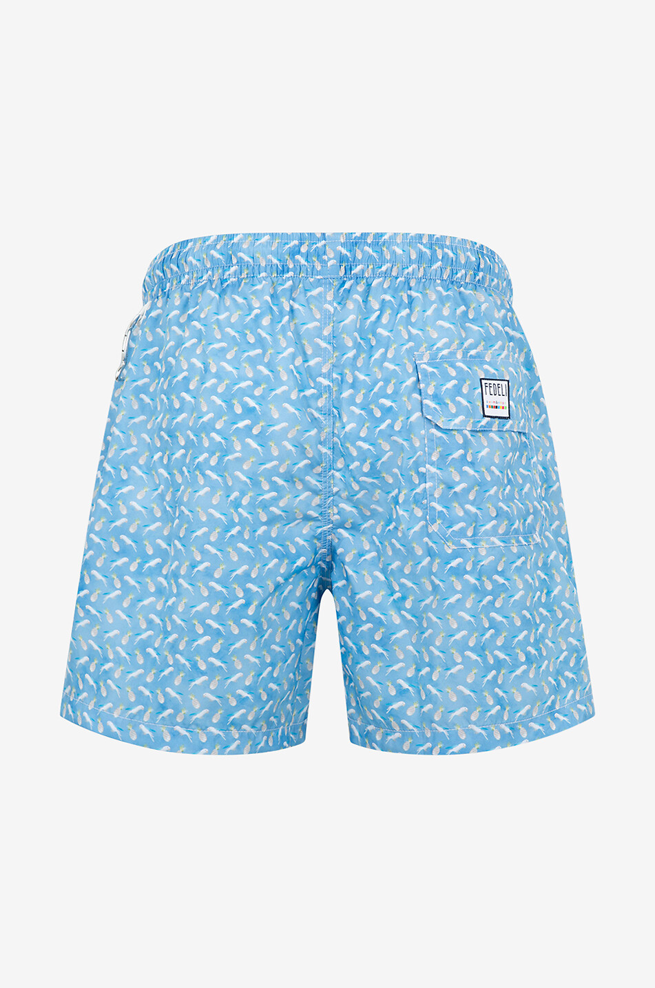 FEDELI Badeshorts mit Ananas- und Papagei-Print Madeira Herren HELLBLAU 2
