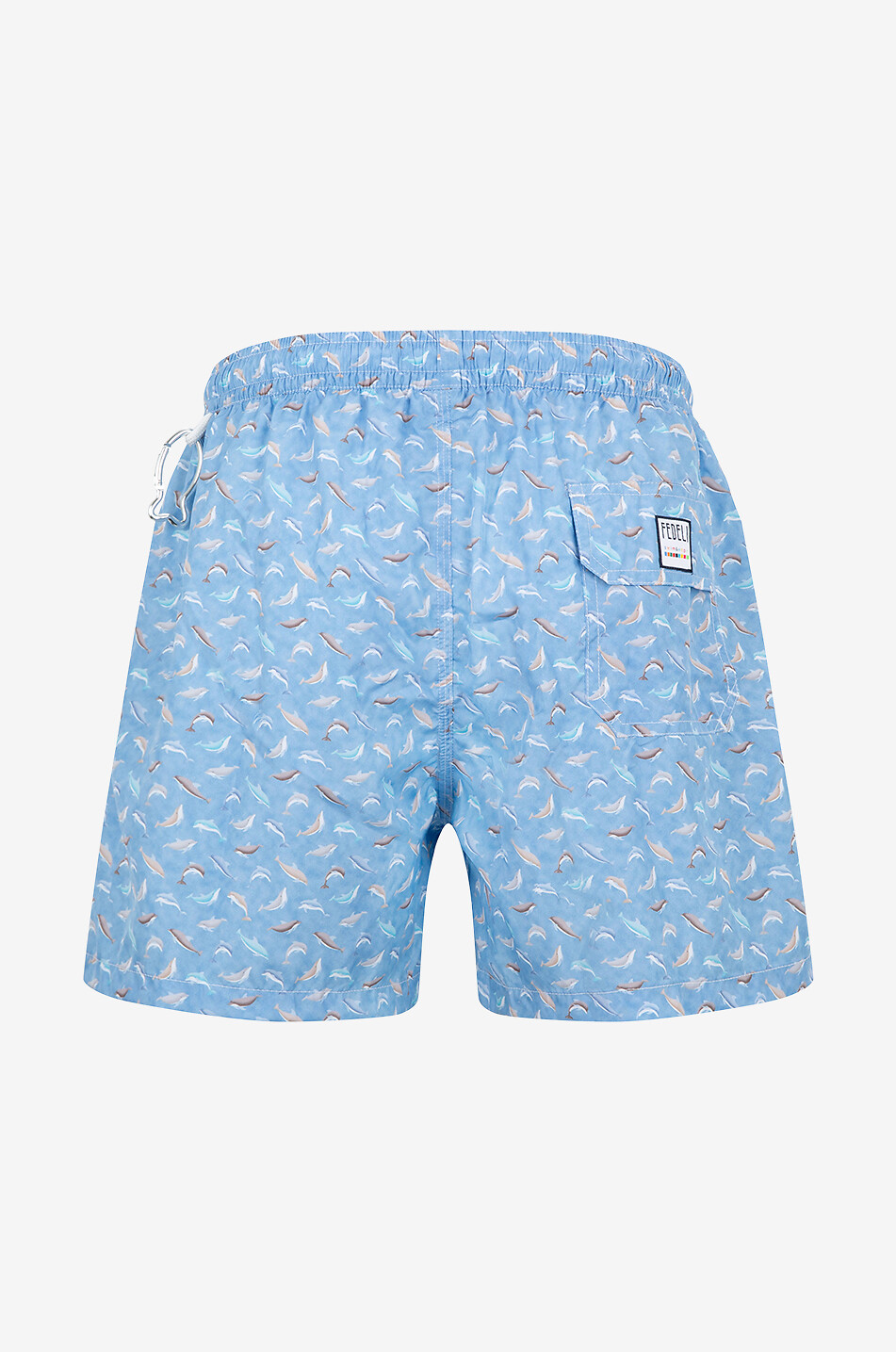 FEDELI Short de bain motif dauphins Madeira Homme BLEU CLAIR 2